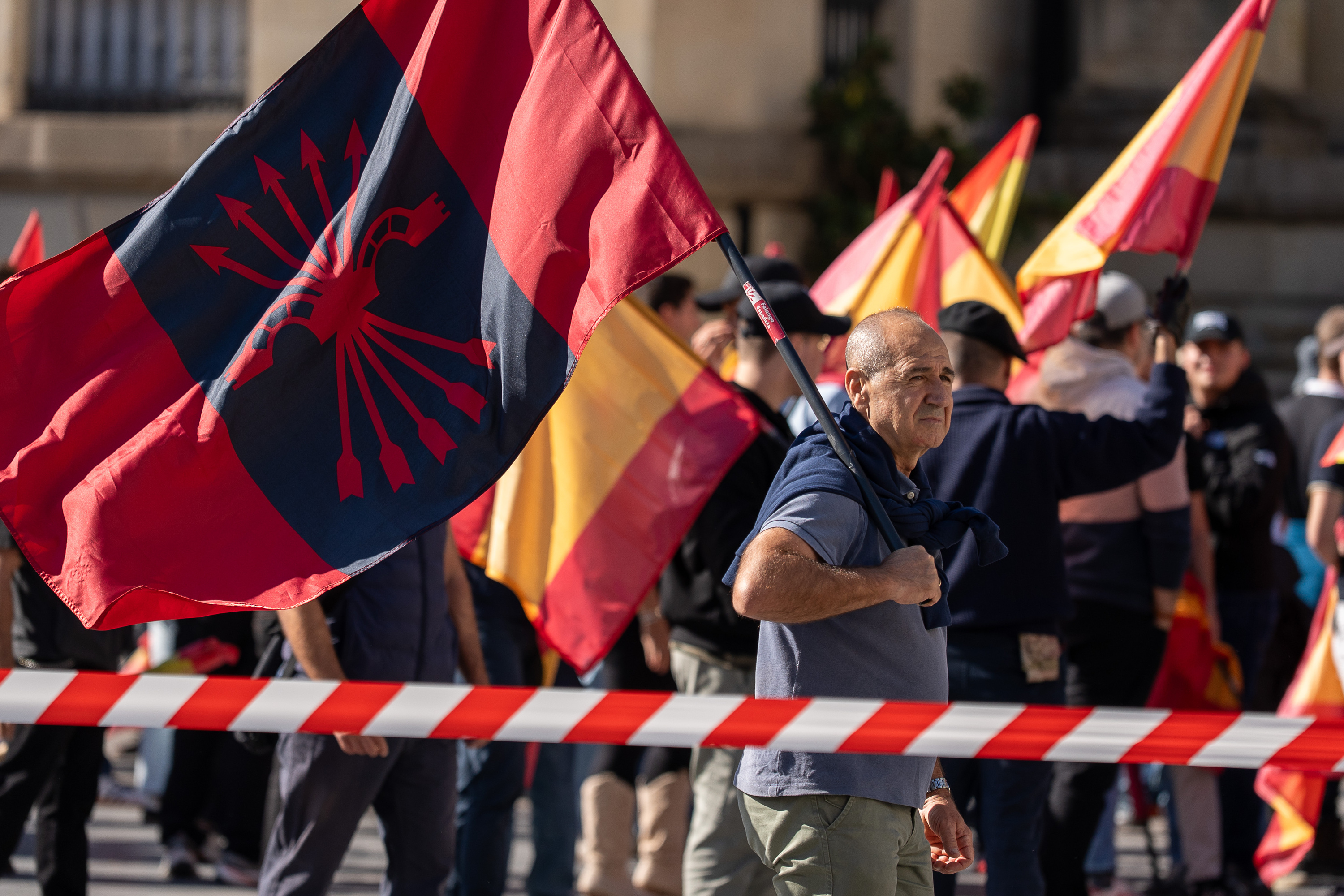 Falange Espainola alderdiak Gasteizen egindako ekitaldia, iazko urriaren 12an, Hispanitatearen Egunean. AITOR KARASATORRE / FOKU