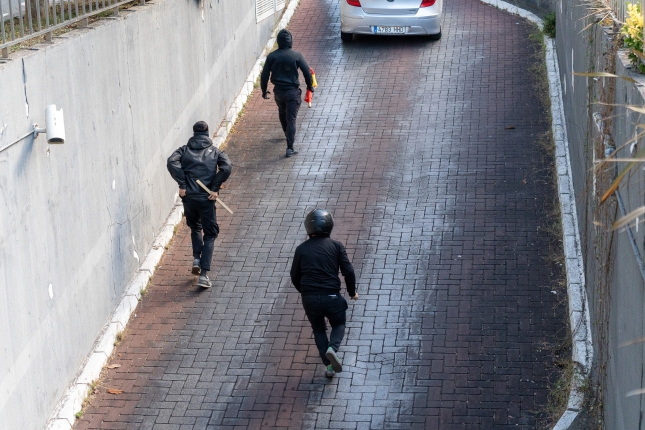 Falangeko kideak, Gasteizen, urriaren 12an. AITOR KARASATORRE / FOKU