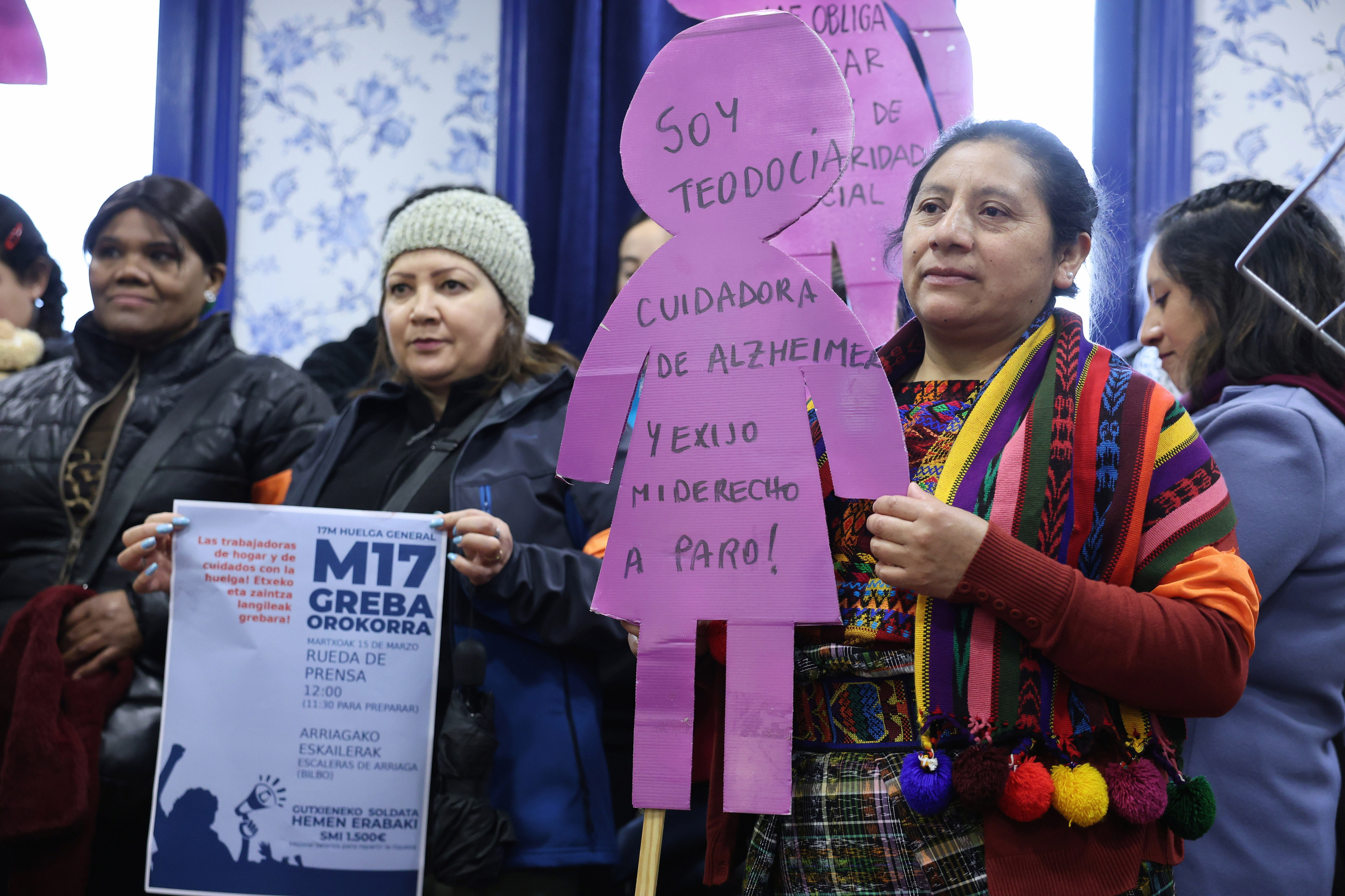 Etxeko langileen agerraldia, gaur, Bilbon. OSKAR MATXIN EDESA / FOKUGre