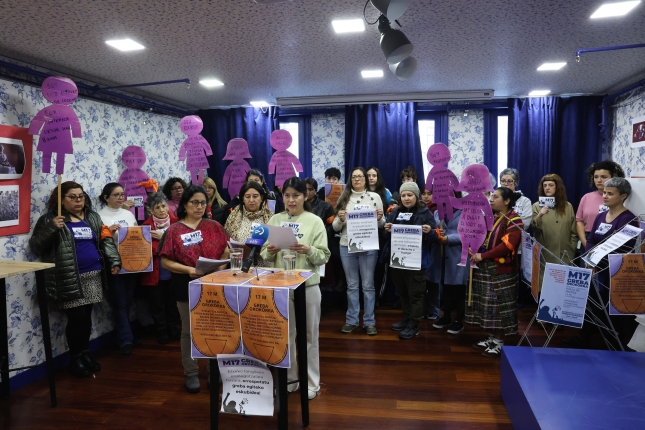 Etxeko langileen agerraldia, gaur, Bilbon. OSKAR MATXIN EDESA / FOKU