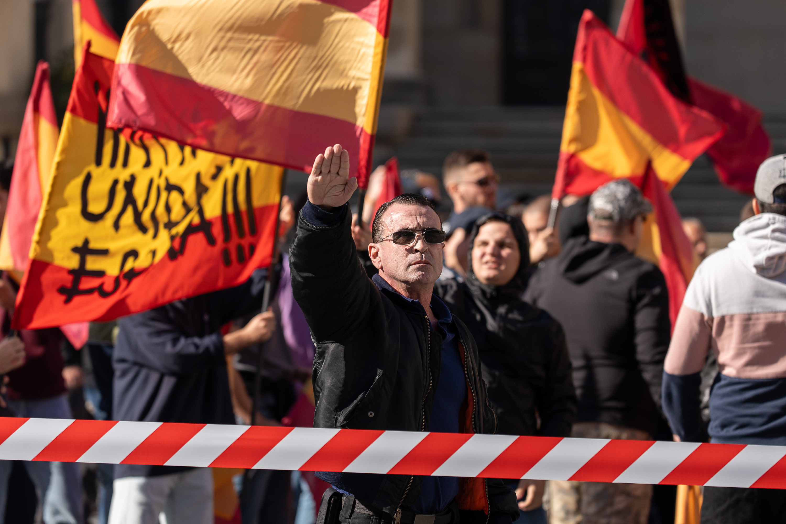 Falange Espainolak iazko urriaren 12an Gasteizen egindako elkarretaratzea. AITOR KARASATORRE / FOKU