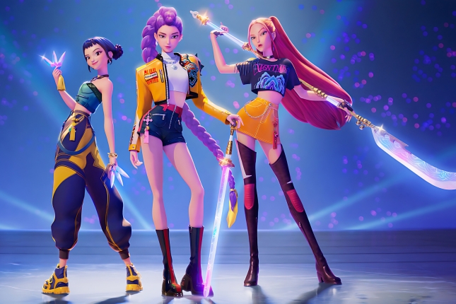 'KPop Demon Hunters' filmeko protagonistak.