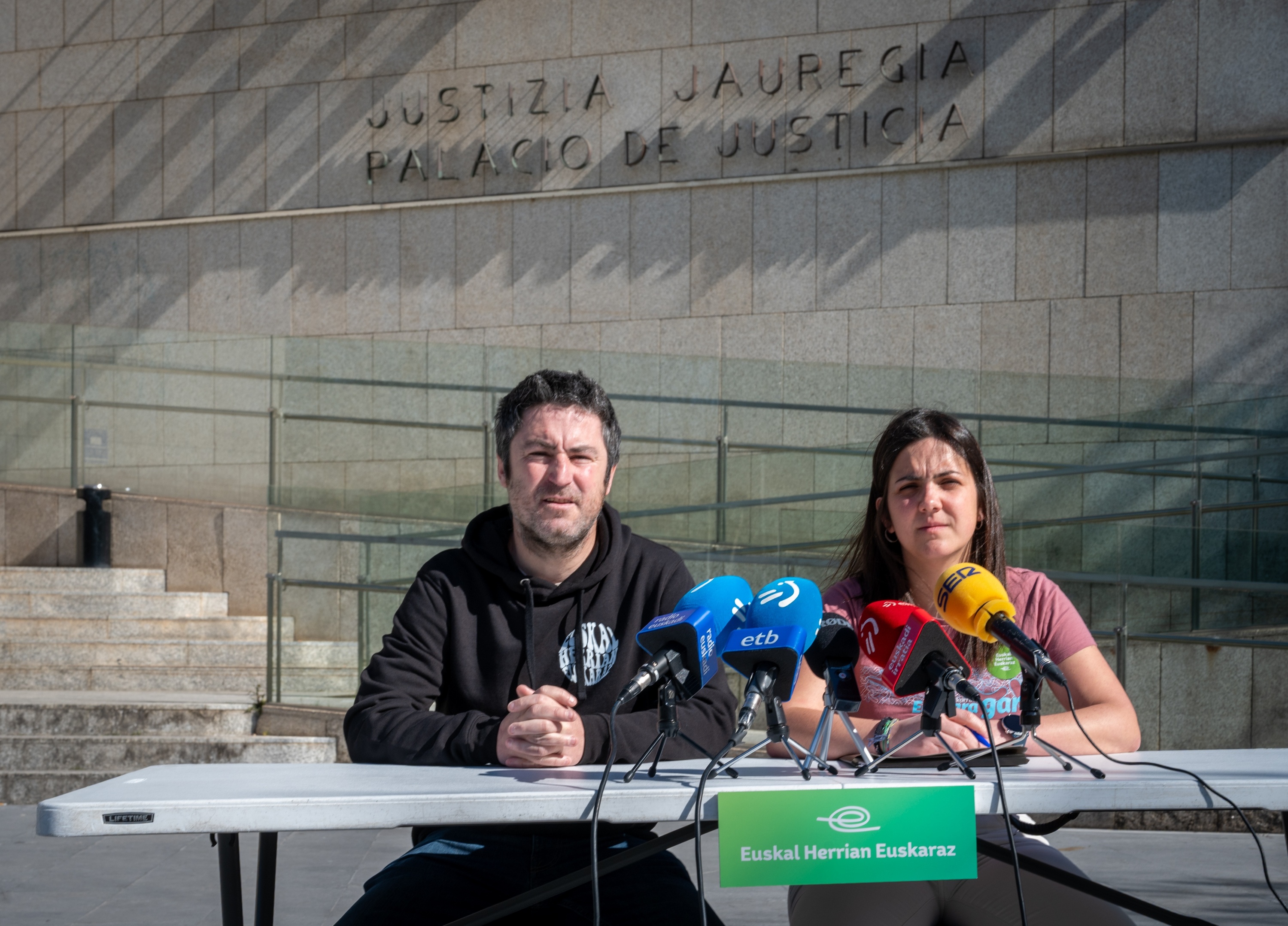 EHEko kideen agerraldia, gaur, Donostian. GORKA RUBIO / FOKU