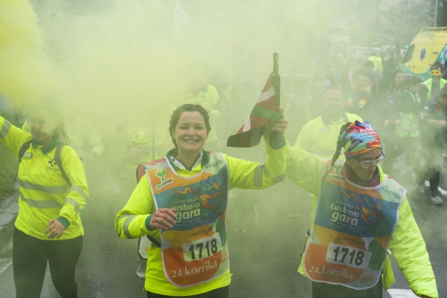 24. Korrikaren ekuatorea, gaur goizean, Donostiako Amara auzoan. JON URBE / FOKU