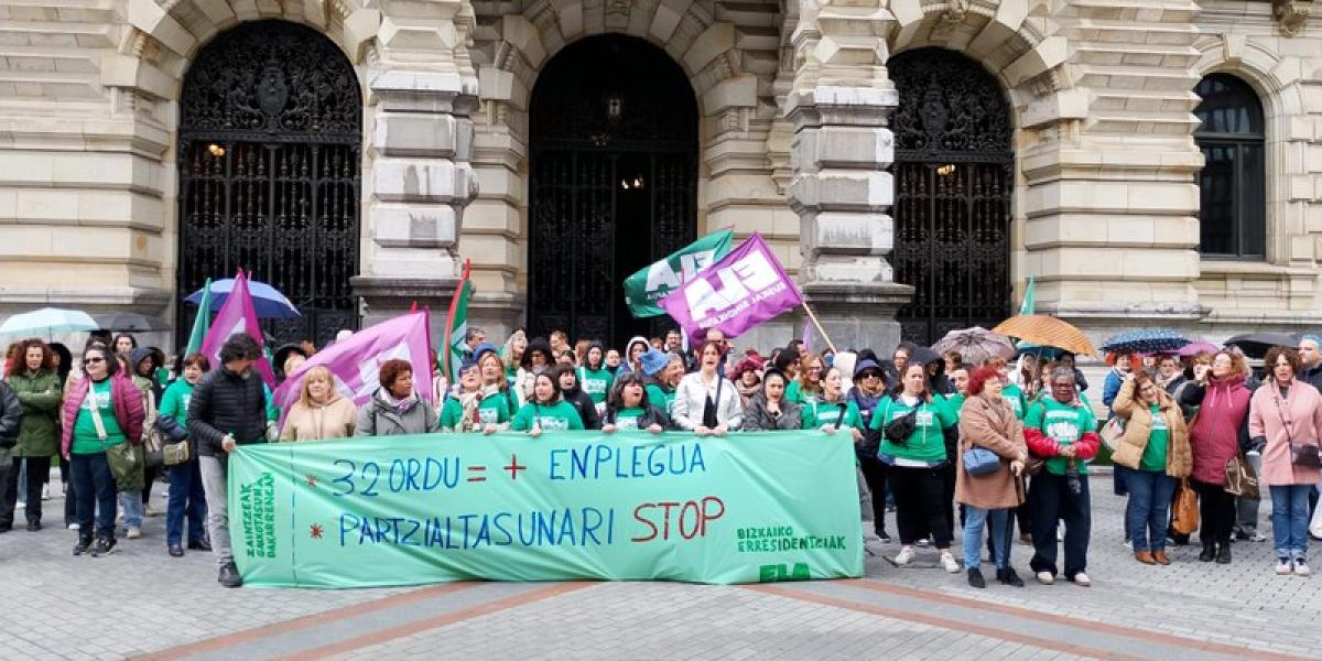 ELA sindikatuak gaur Bilbon egin duen kontzentrazioa. ELA