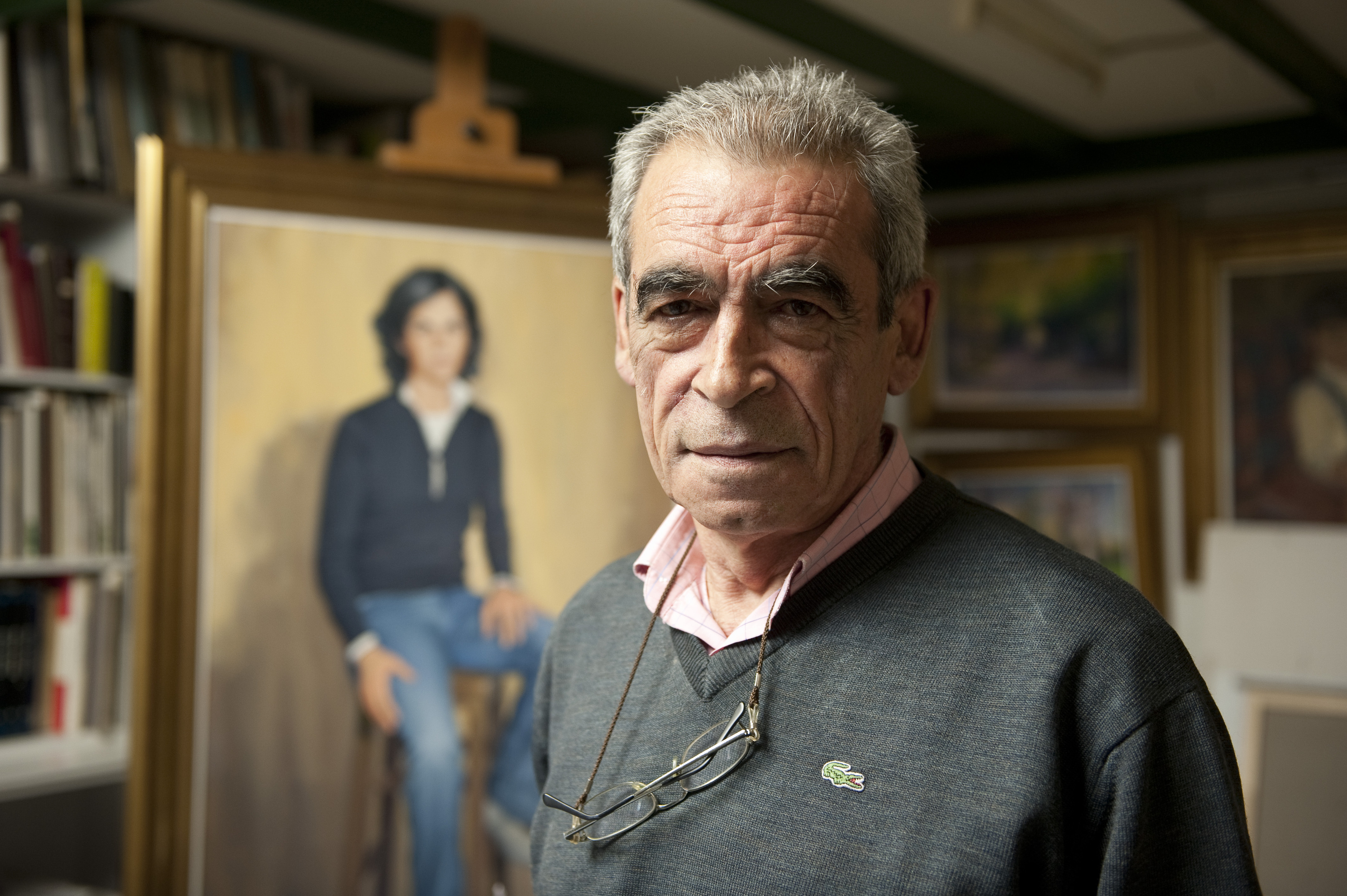 Javier Ortiz de Ginea margolaria, artxiboko irudi batean. RAUL BOGAJO / FOKU