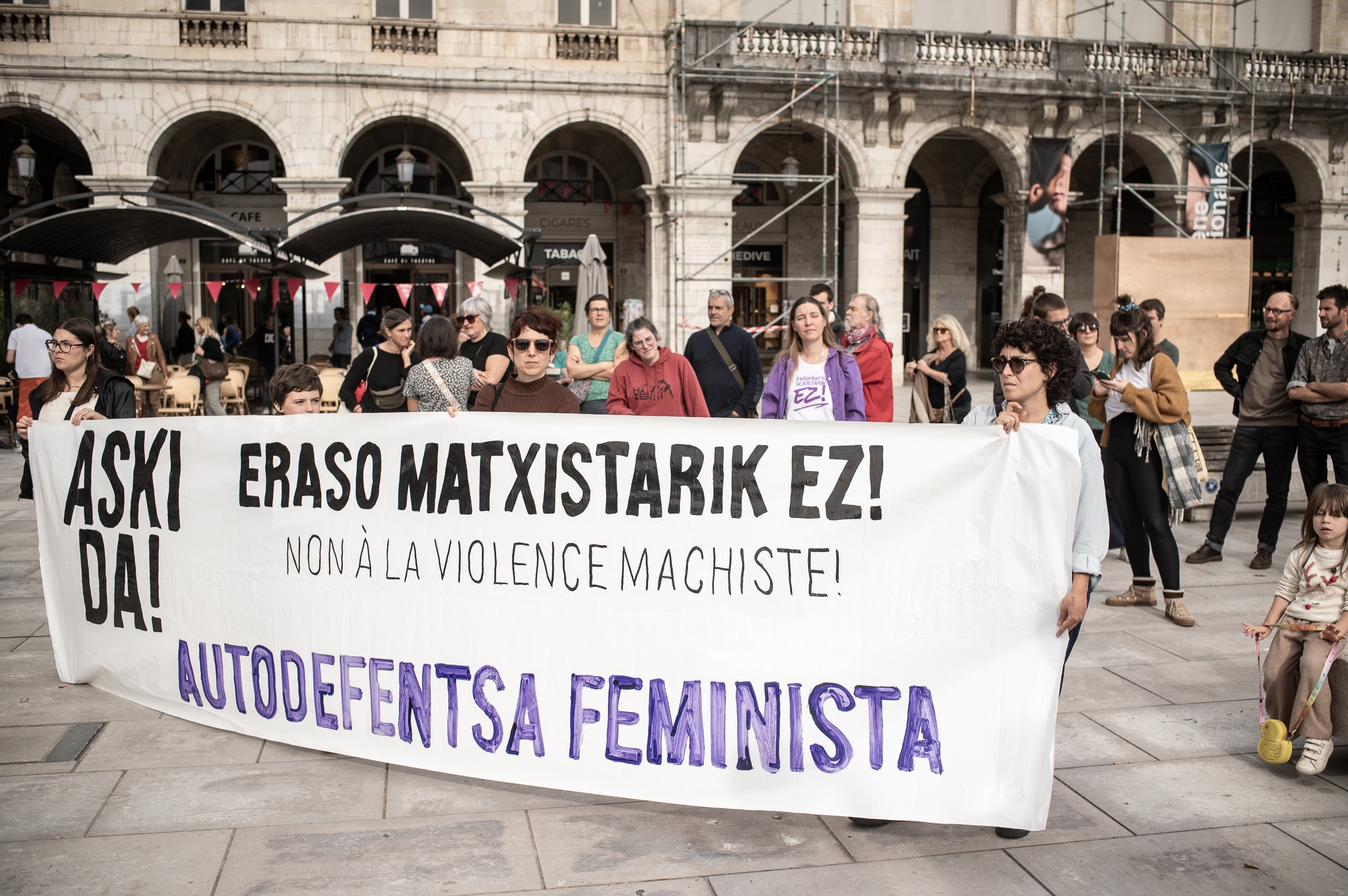 Baionako mugimendu feministaren elkarretaratze bat, artxiboko irudi batean. PATXI BELZAIZ 