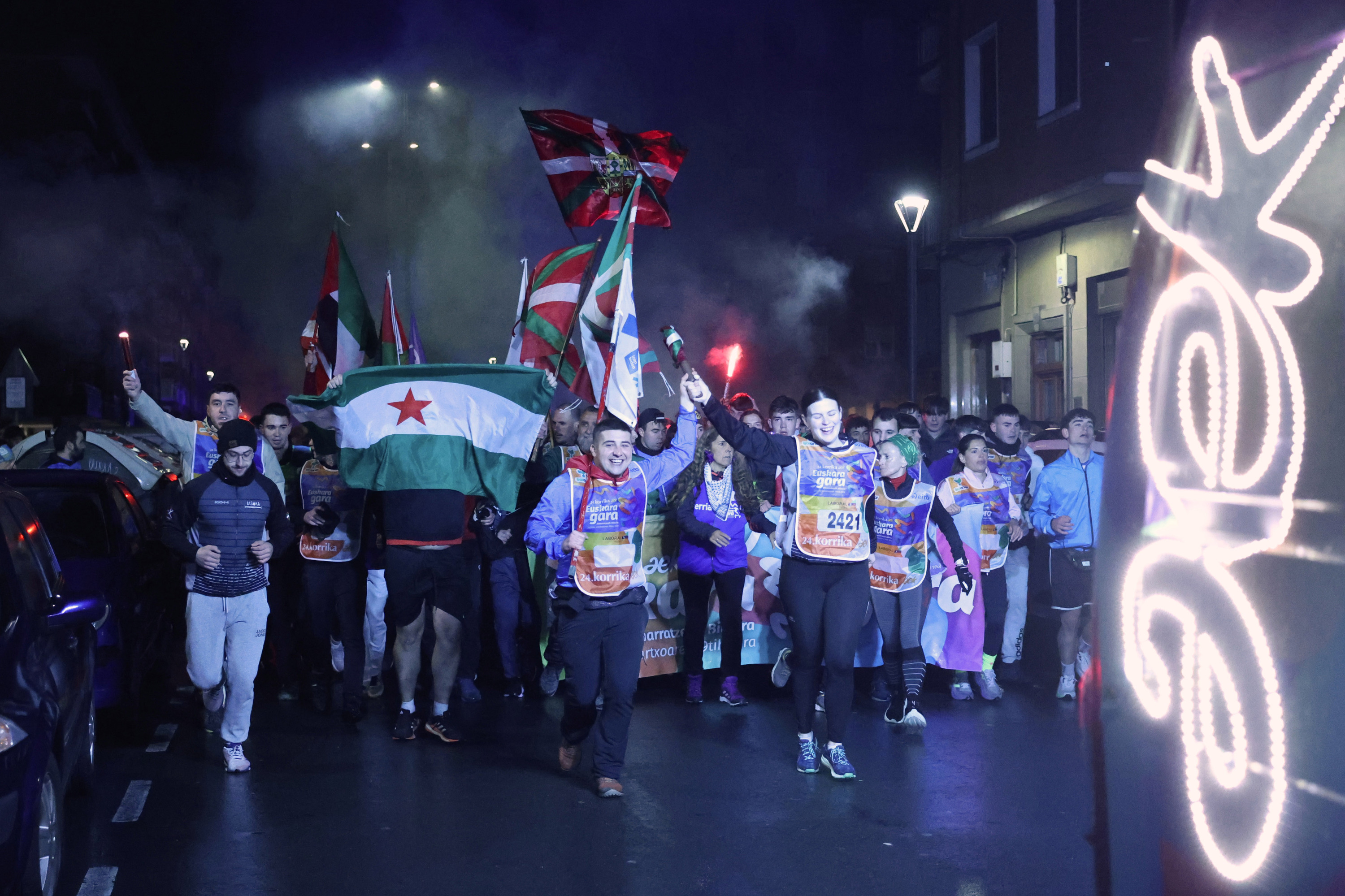 Korrika gauean Arrigorriagan. OSKAR MATXIN EDESA / FOKU