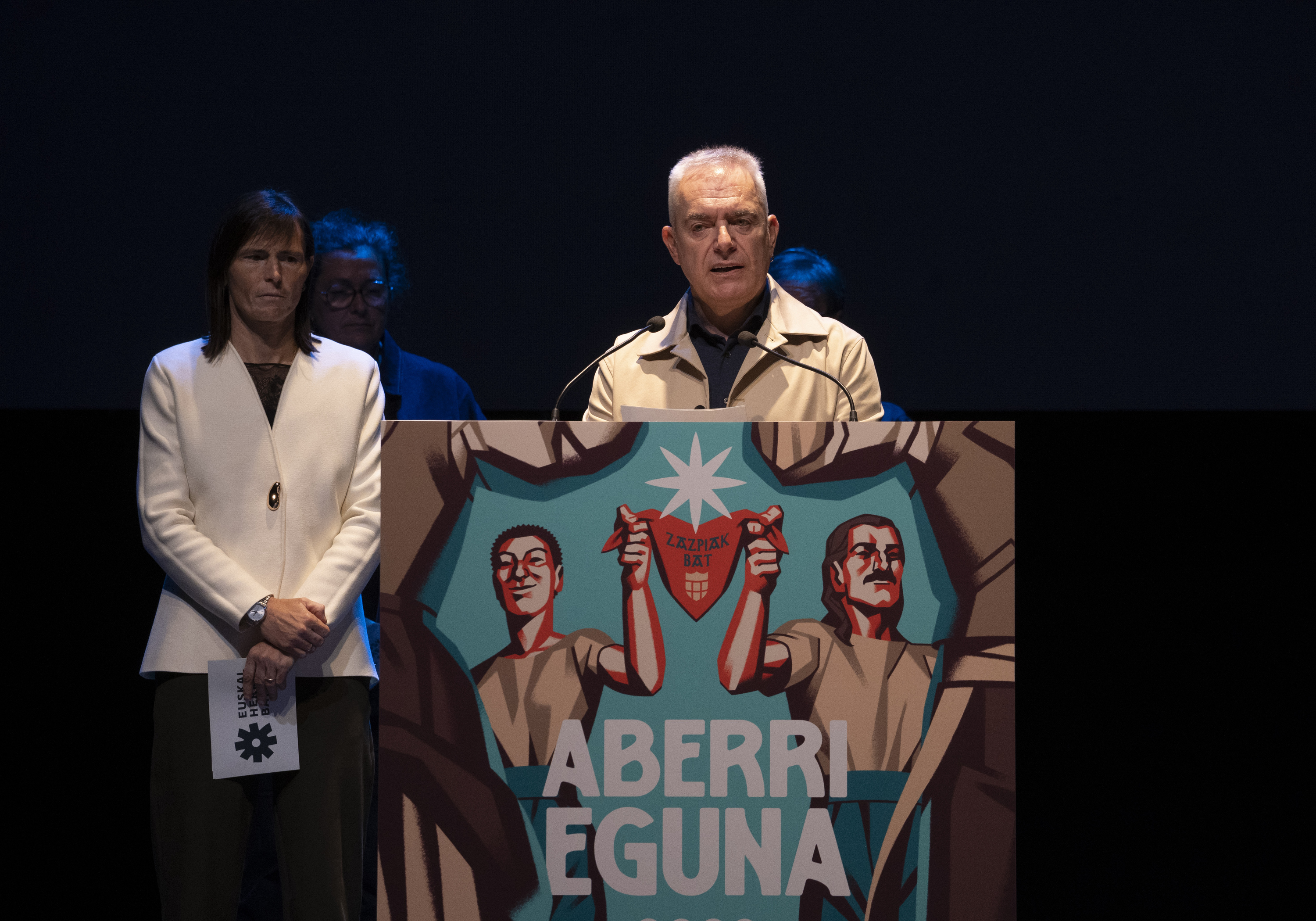 (ID_15941733) (Raul Bogajo/@FOKU) 2026-03-28, Lizarra. Euskal Herria Batera plataformak Aberri Egun bateratu baten aldeko ekitaldia...