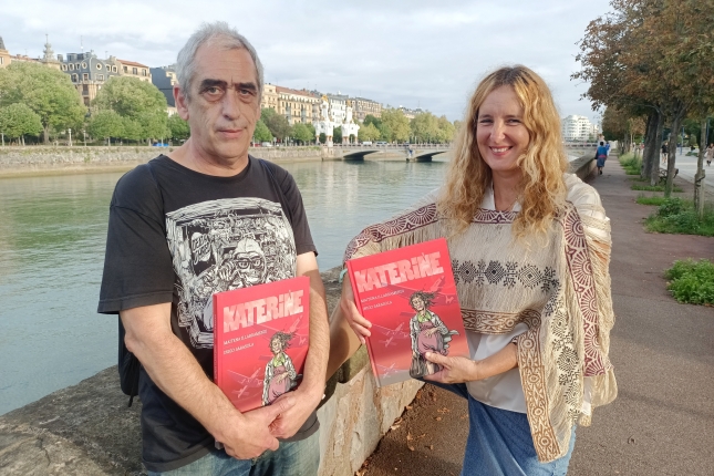 Iñigo Sarasola eta Maitena Illarramendi, 'Kateriñe' komikiaren egileak. EREIN