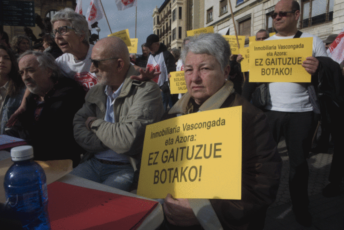 Kaleratzeak Stop-en protesa bat, Donostian. GORKA RUBIO (FOKU)