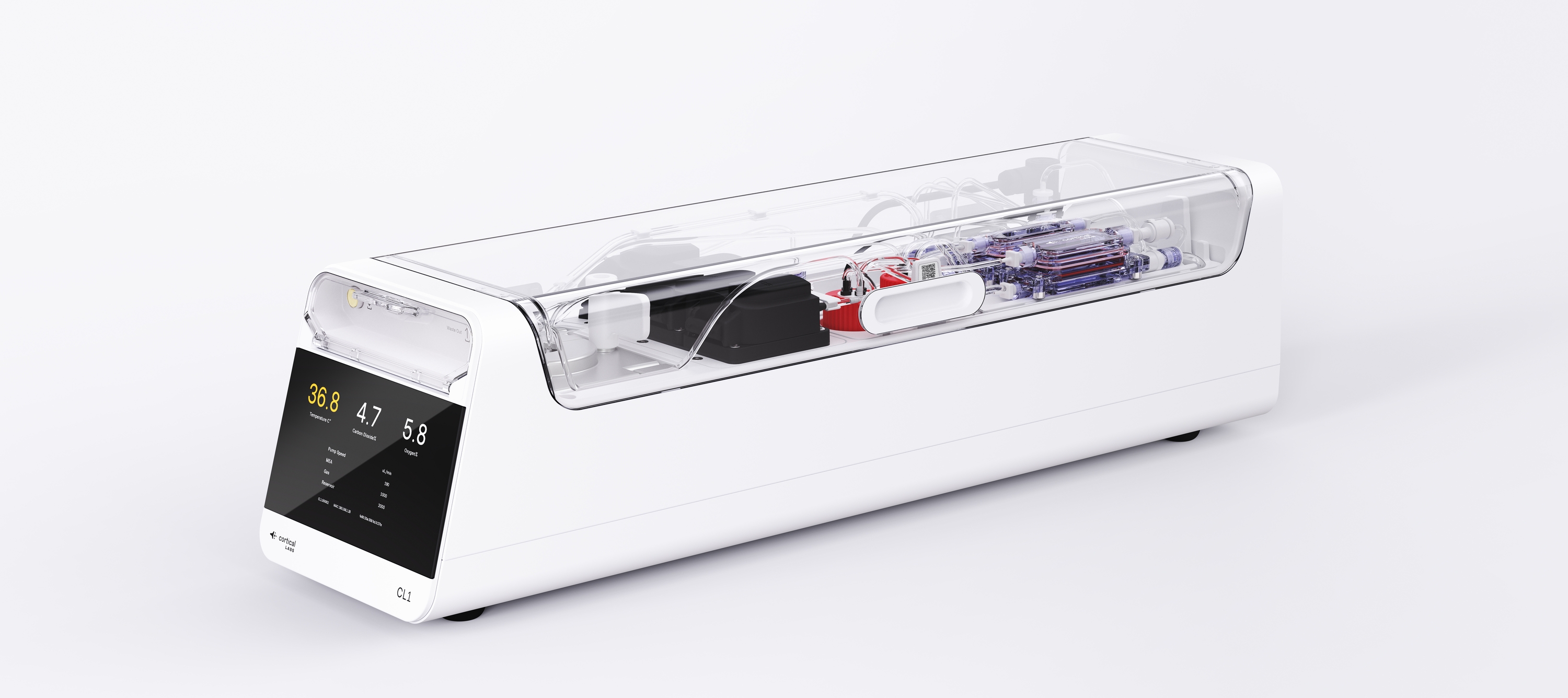 Cortical Labs enpresak garatu duen CL1 sistema. Gutxi gorabehera 200.000 neurona bizi erabiltzen ditu. CORTICAL LABS