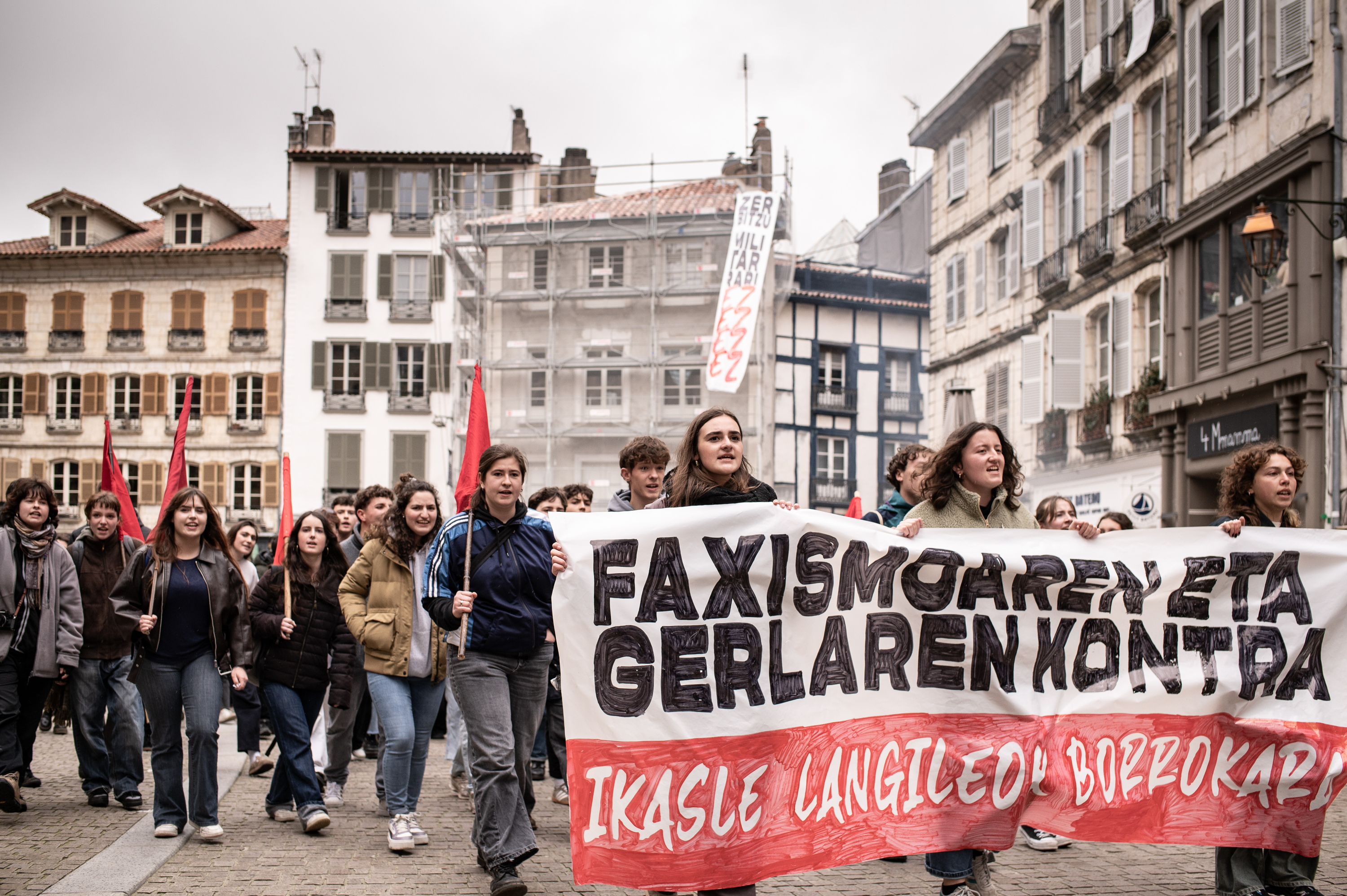 Ipar Euskal Herriko IASren mobilizazioa, gaur, Baionan. PATXI BELTZAIZ
