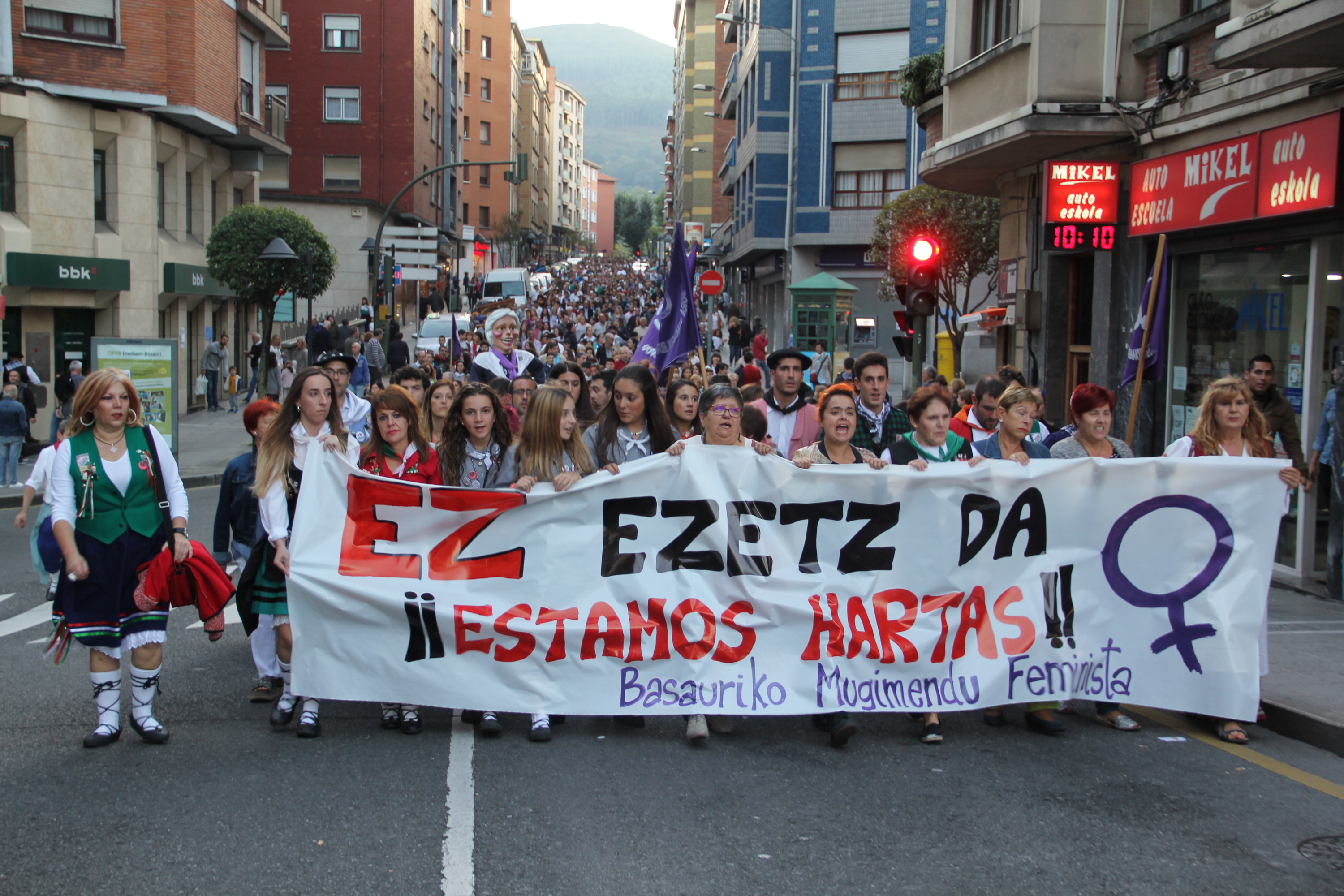 Sexu erasoak salatzeko manifestazioa Basaurin, artxiboko irudi batean. BERRIA