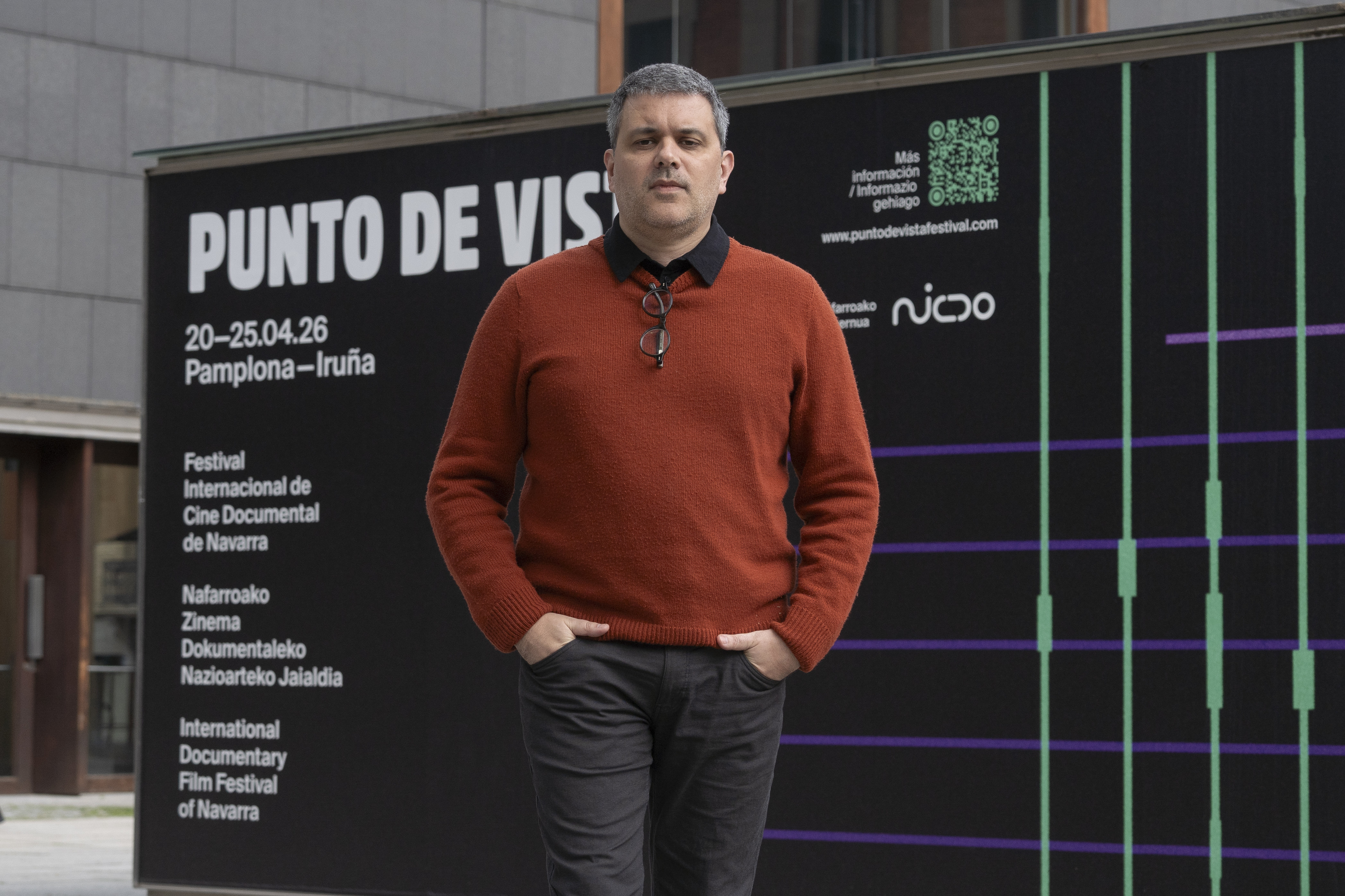 Miquel Marti Freixas, gaur, Baluarteren pareko plazan. IÑIGO URIZ / FOKU