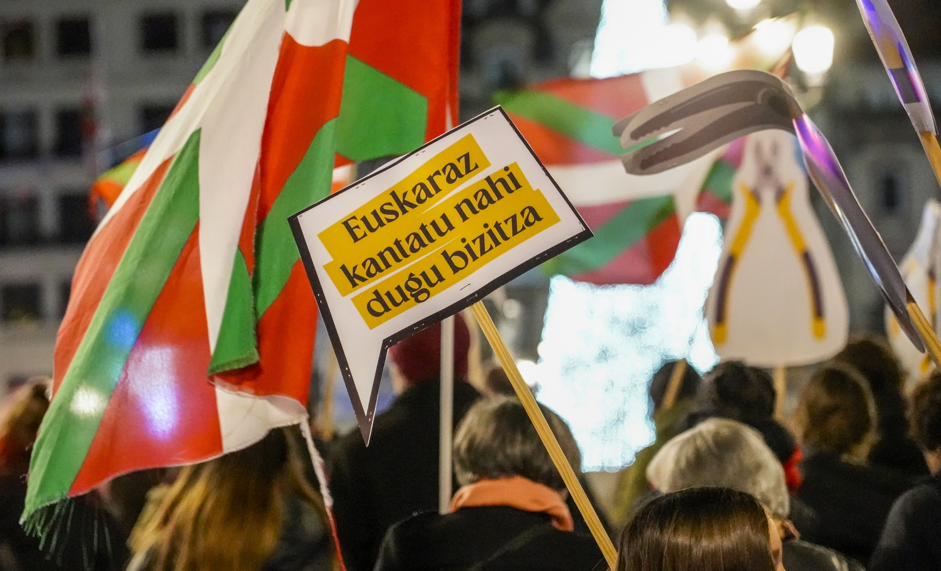 Iazko abenduaren 3an, Euskararen Egunaren harira, Gukak Bilbon egindako manifestazioa. MARISOL RAMIREZ / FOKU 