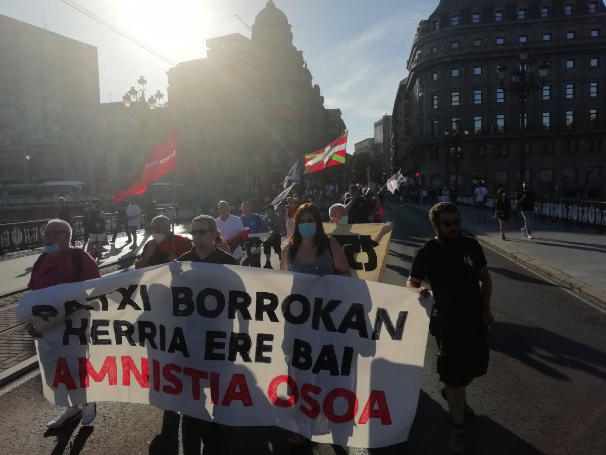 Patxi Ruizen aldeko manifestazioa, gaur, Bilbon.