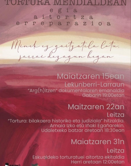 Antolatutako ekimenen kartela. EGIARI ZOR