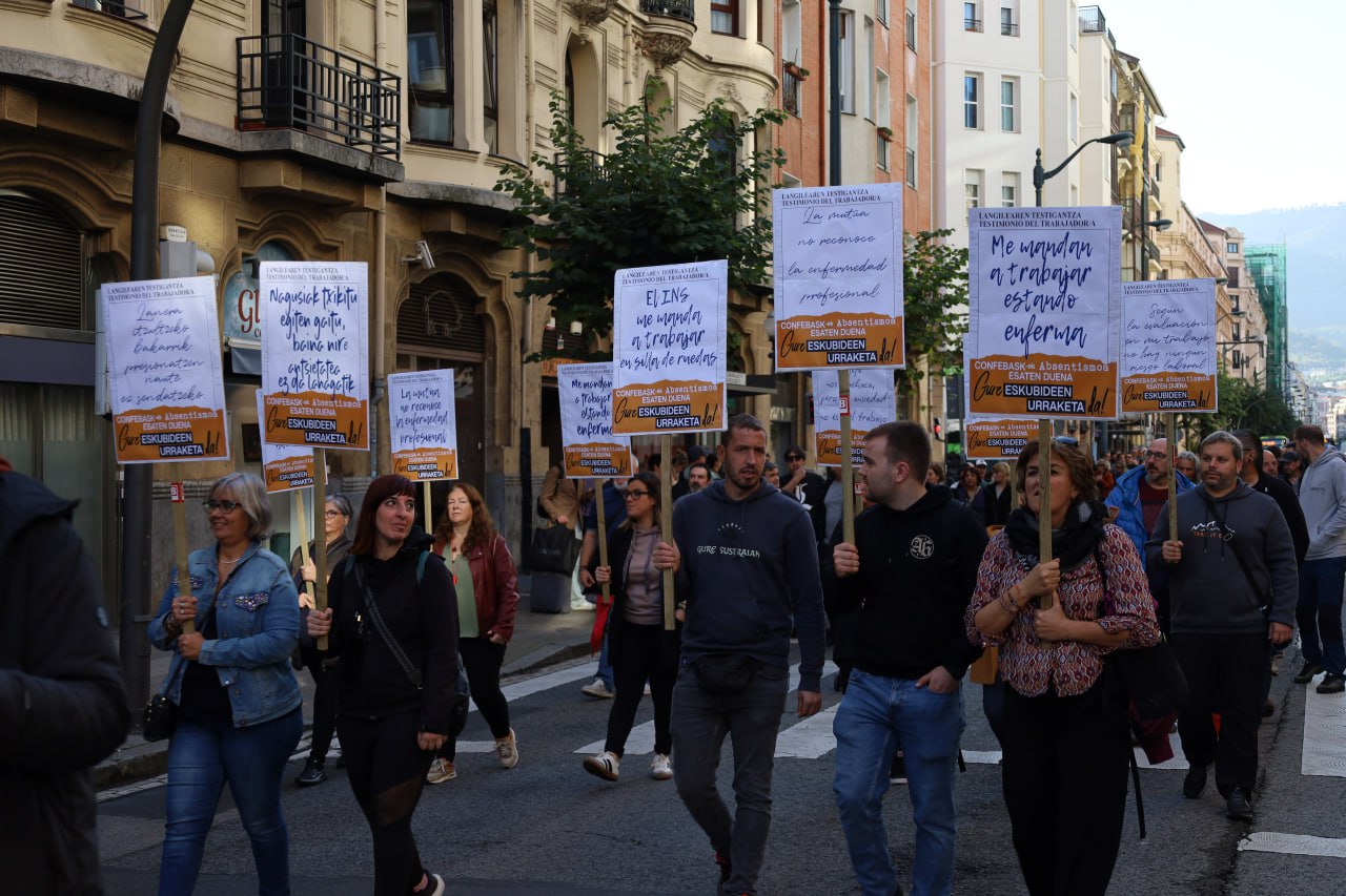 Lan osasunaren aldeko manifestazioa, Bilbon, artxiboko irudi batean. BERRIA