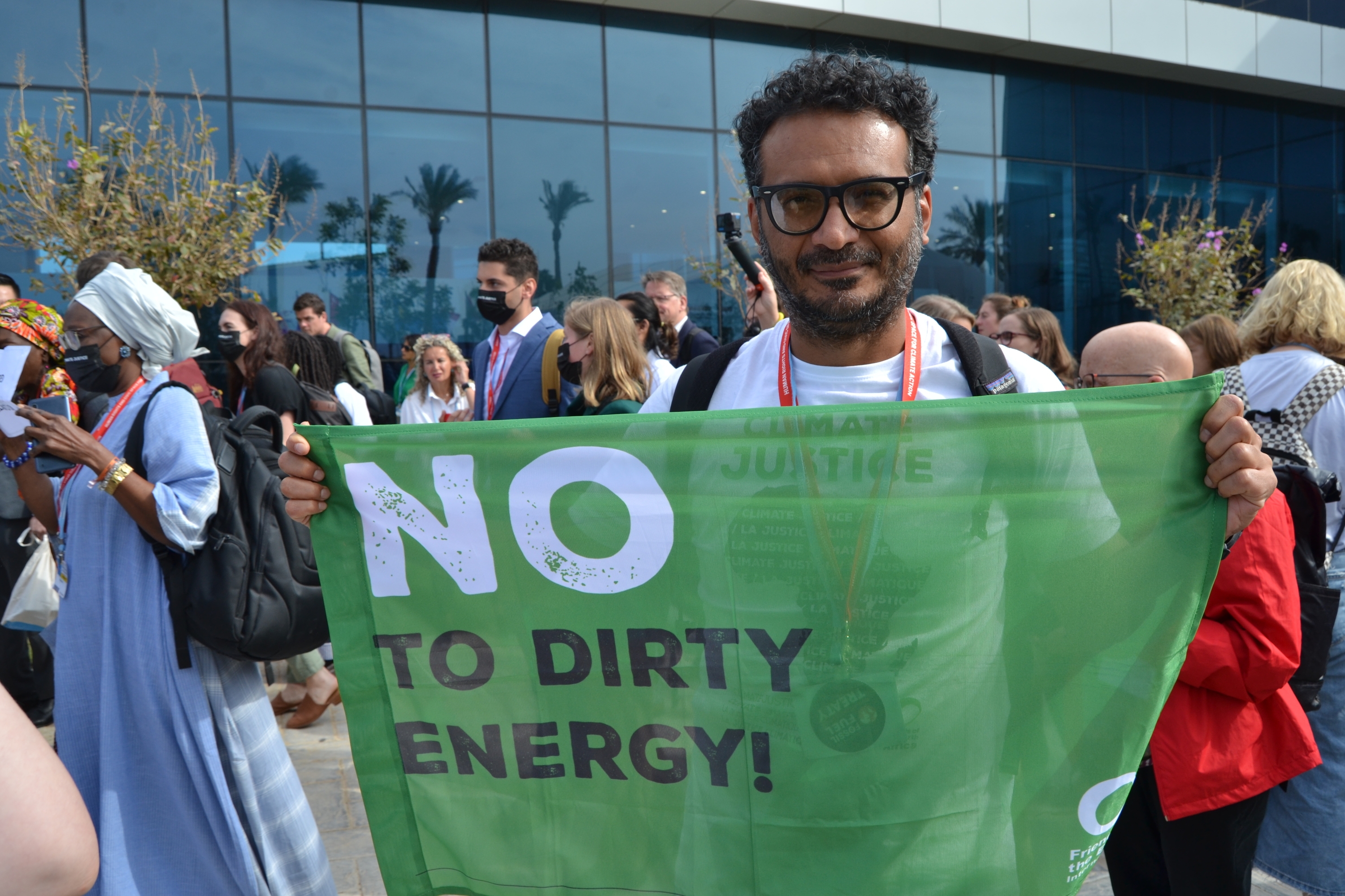 Andres Gomez 2022an, Egipton egindako COP27 bilkuran. FRIENDS OF EARTH