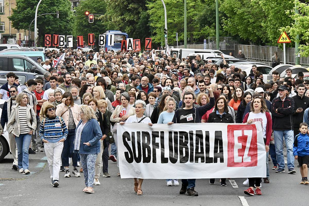 Obren kontrako mobilizazioa, gaur arratsaldean. MIKEL MARTINEZ DE TRESPUENTES / FOKU