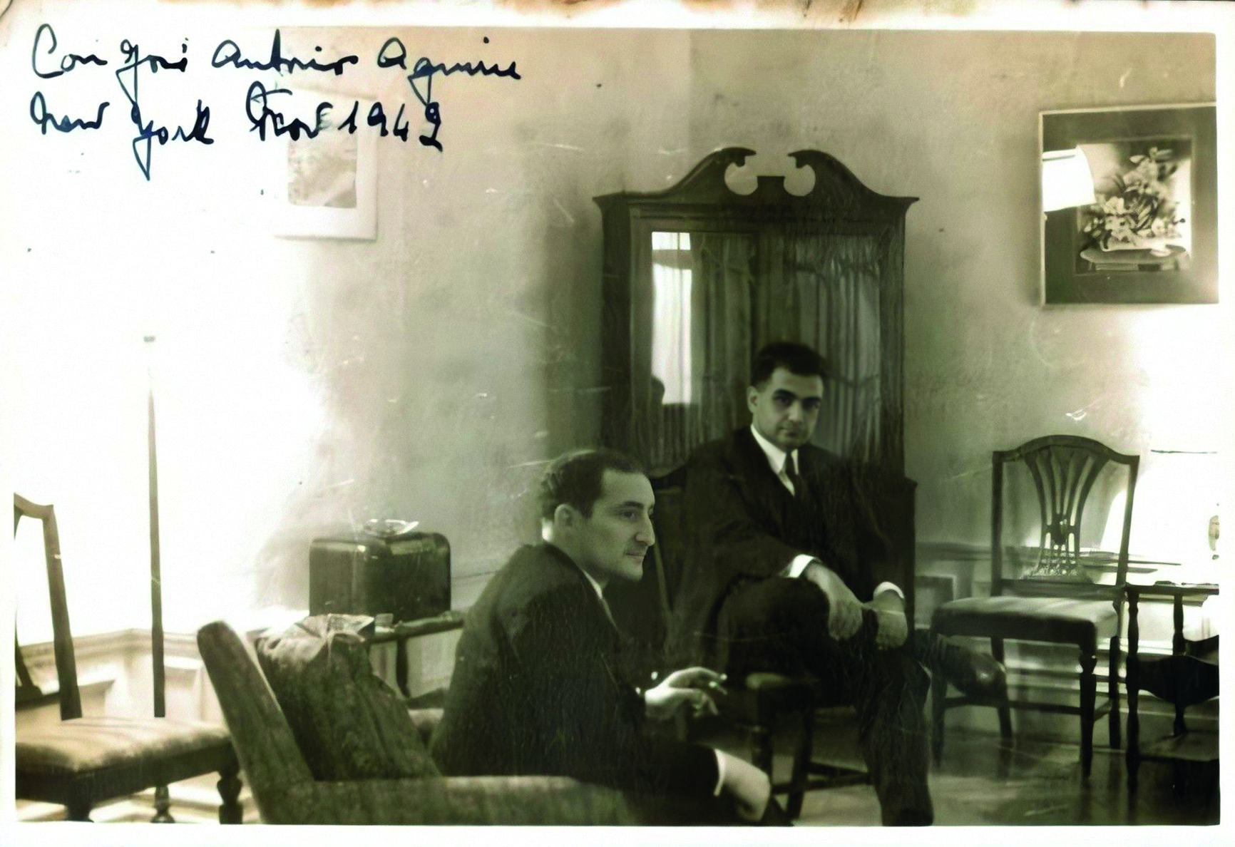Jose Antonio Agirre eta Manuel Intxausti, 1942an, New Yorken. MYA