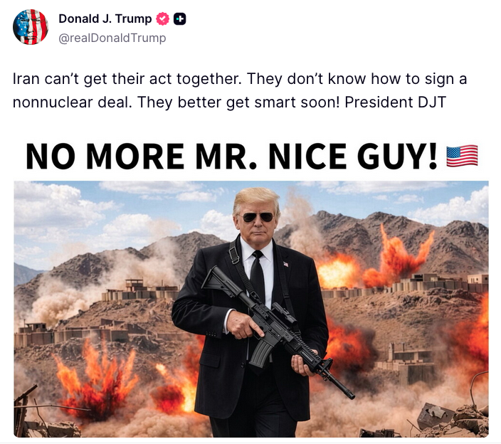Trumpek sare sozialetan gaur argitaratu duen irudia. EFE