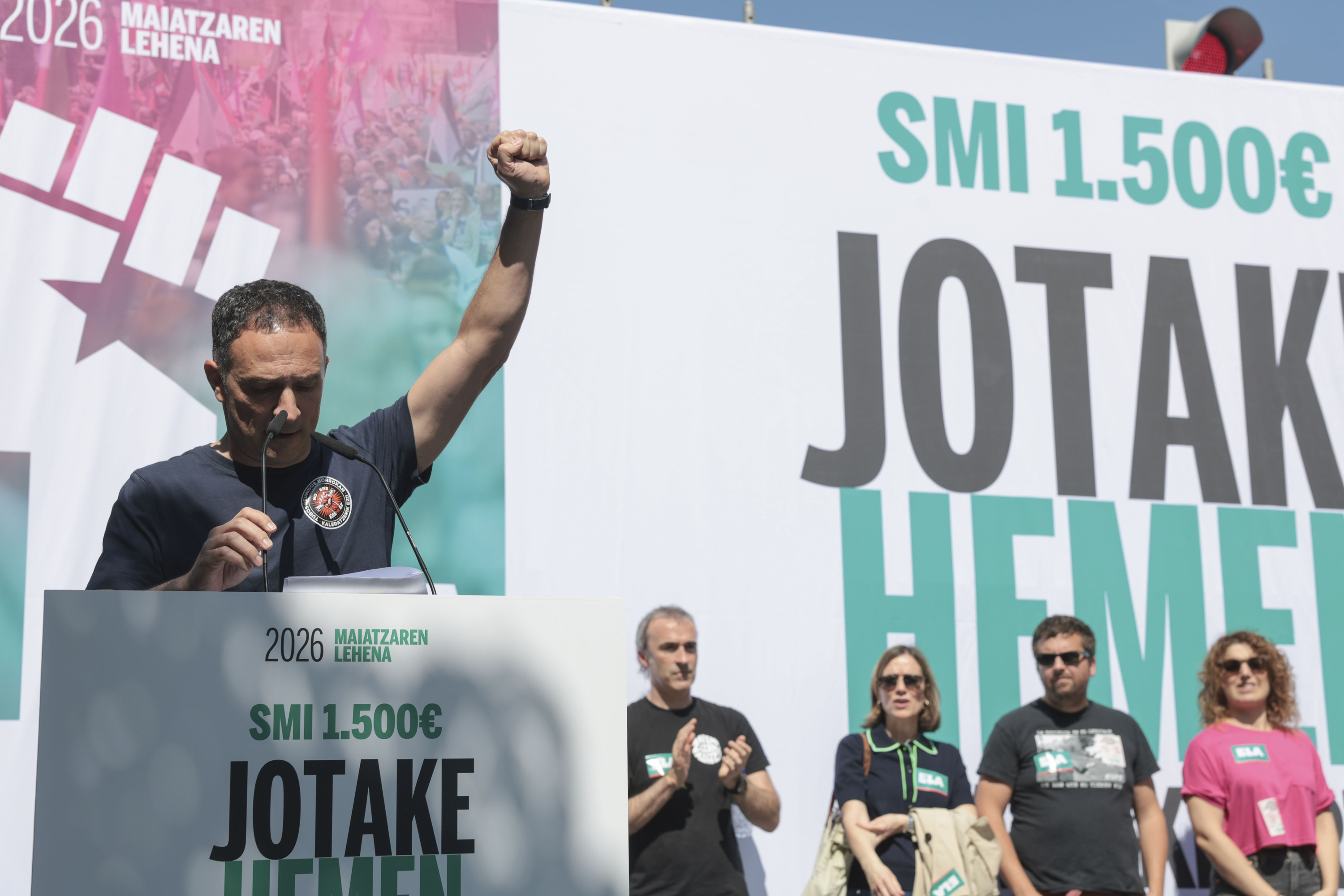 Mitxel Lakuntza ELAko idazkari nagusia gaur, Bilbon. LUIS TEJIDO / EFE