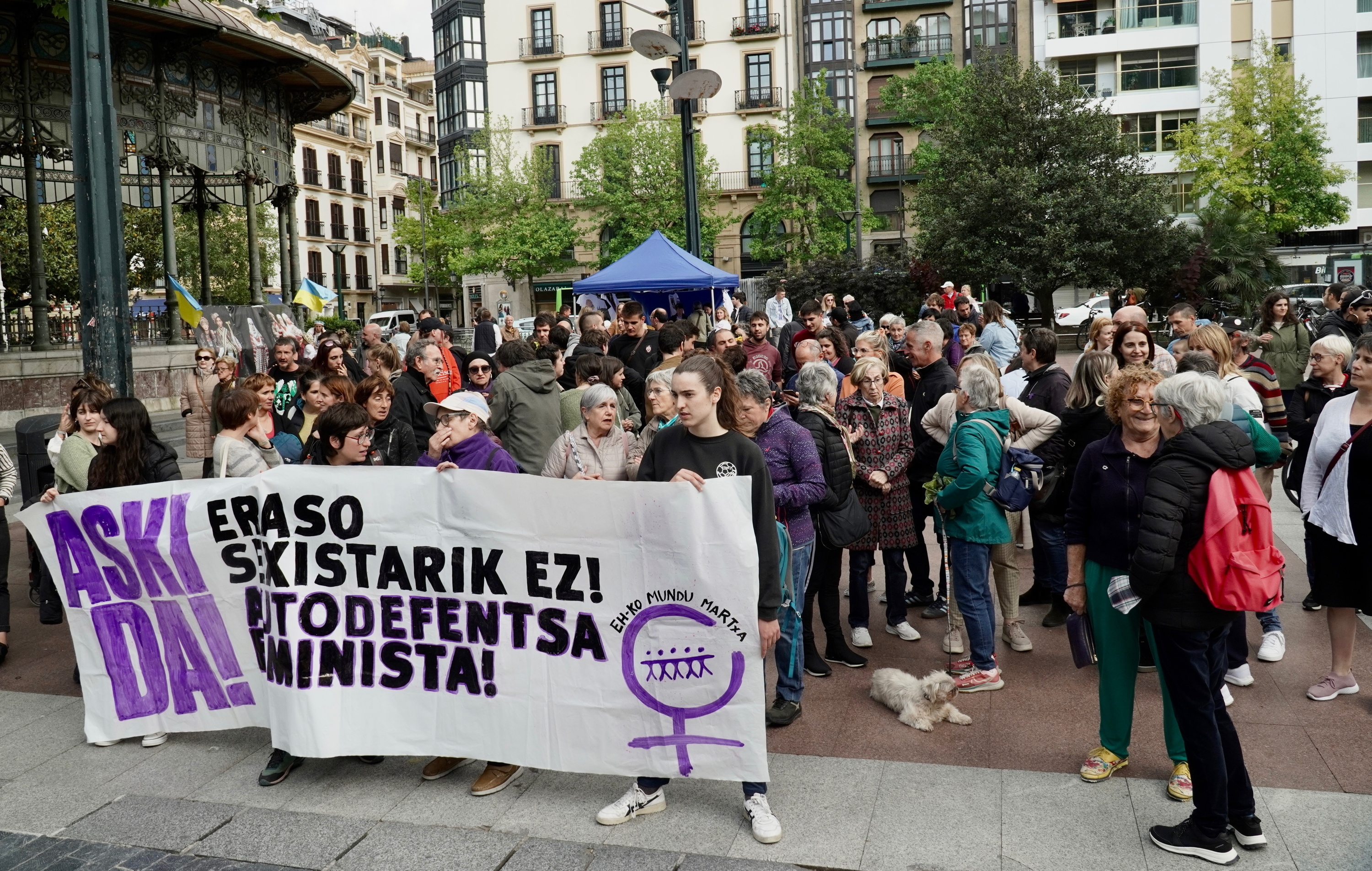 Indarkeria matxistaren aurkako elkarretaratze bat, Donostian, artxiboko irudi batean. ANDONI CANELLADA / FOKU