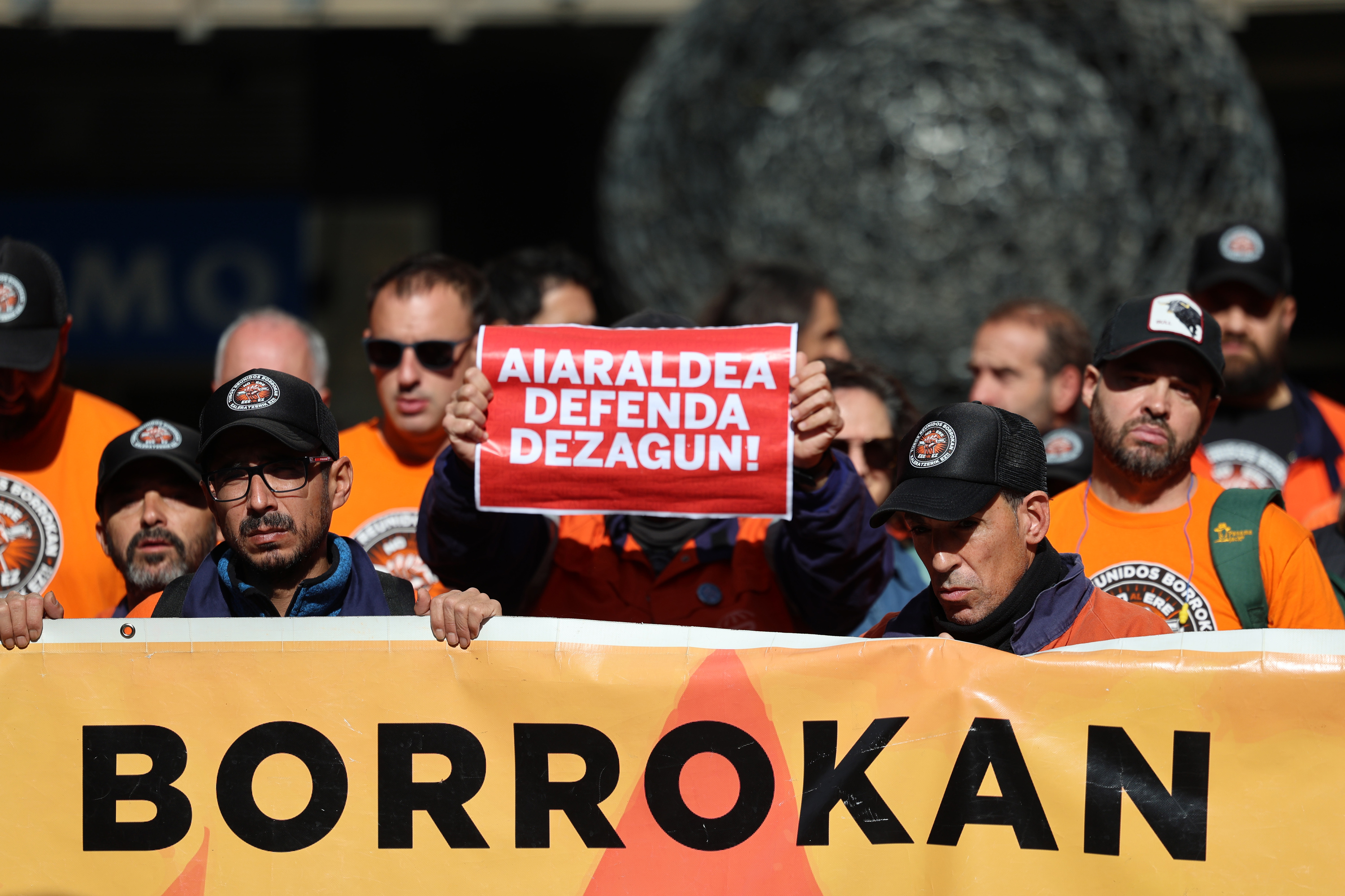 Tubos Reunidoseko langileak, gaur, Bilbon. OSKAR MATXIN EDESA / FOKU