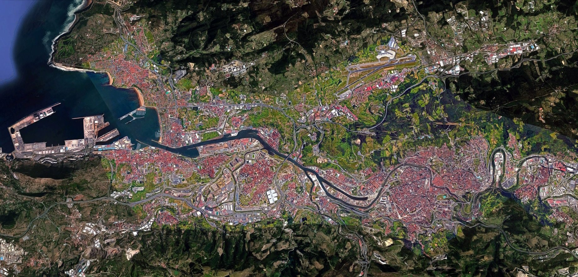 Bilboko metropolia, airetik ikusita, 2020an. IÑAKI GARIDI / BILBAO METROPOLI 30
