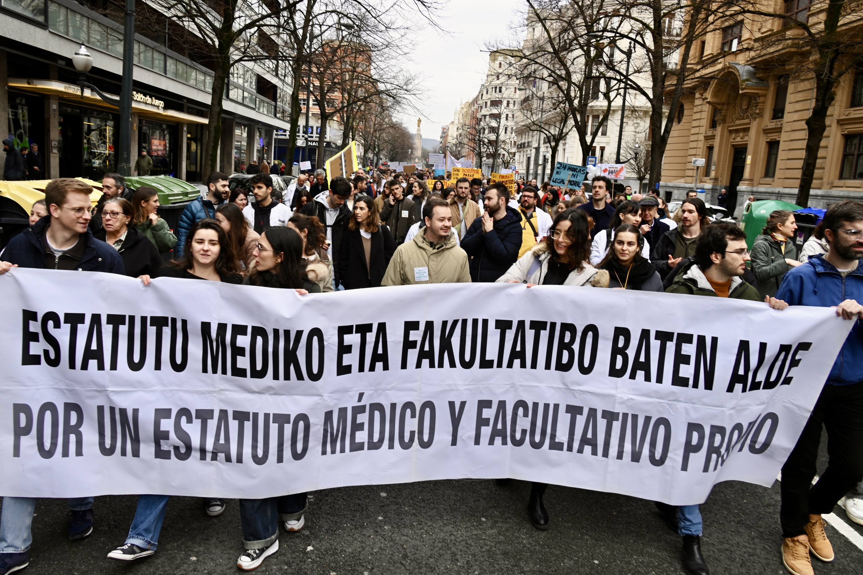 Medikuen greba aurtengo otsailean, Bilbon. MIKEL MARTINEZ DE TESPUENTES / FOKU