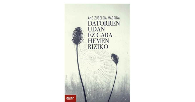 'Datorren udan ez gara hemen biziko' liburuaren azala.