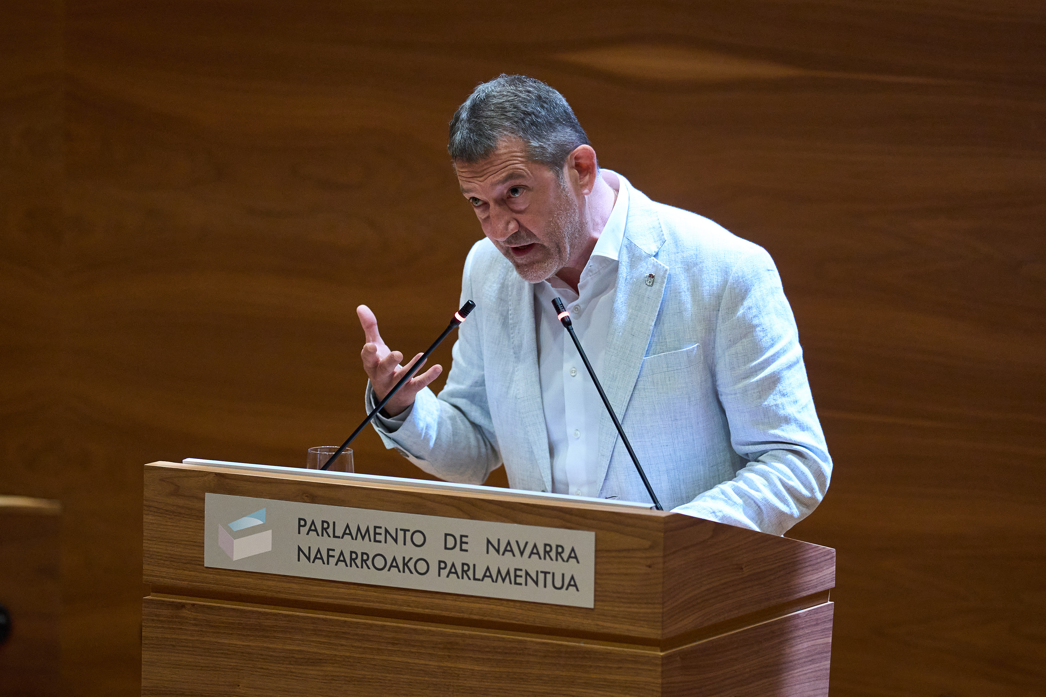 Javier Lekunberri, PSNko parlamentaria, gaur osoko bilkuran. MIGUEL OSES / NAFARROAKO PARLAMENTUAK UTZITAKO IRUDIA