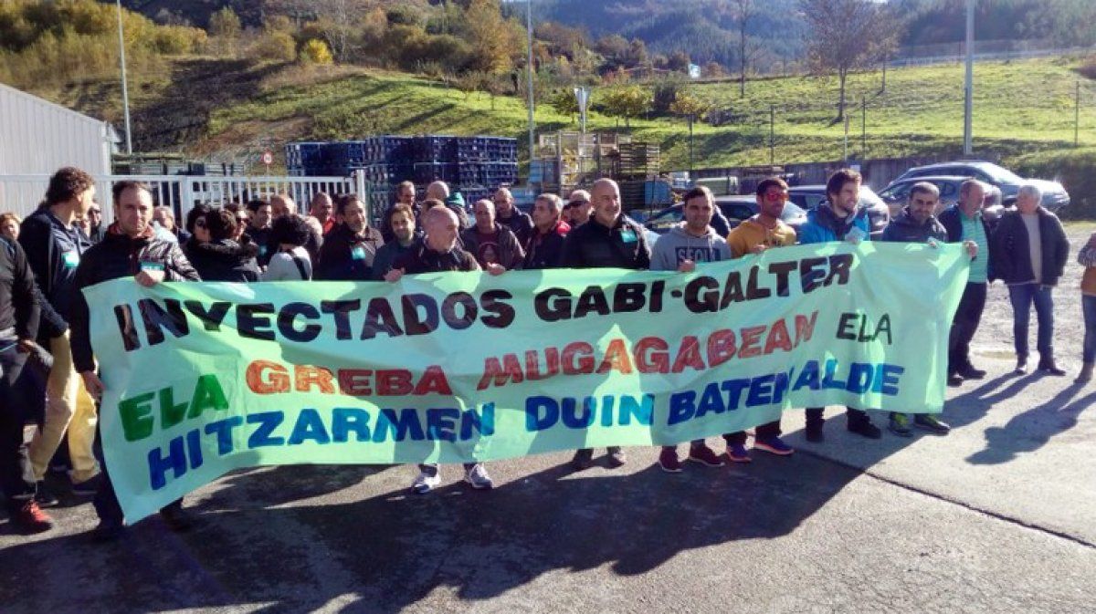 Inyectados Gabi eta Gaikerko langileak, protesta batean. ELA