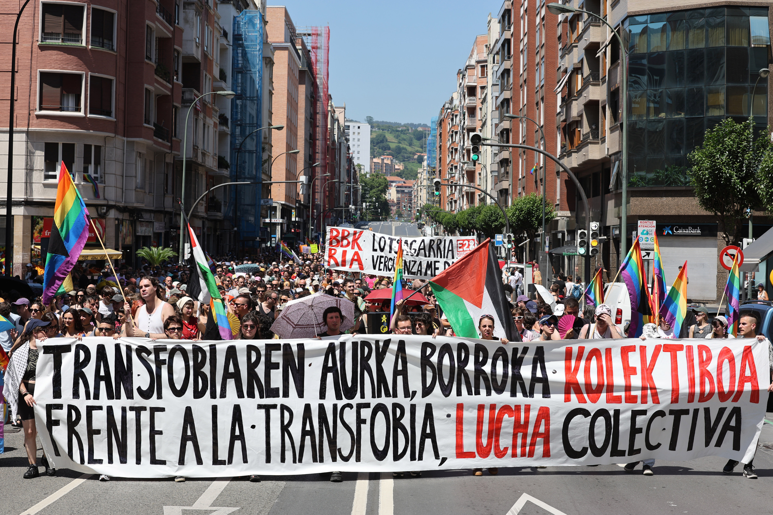 Transfobiaren kontrako mobilizazio bat, artxiboko irudi batean. OSKAR MATXIN EDESA / FOKU