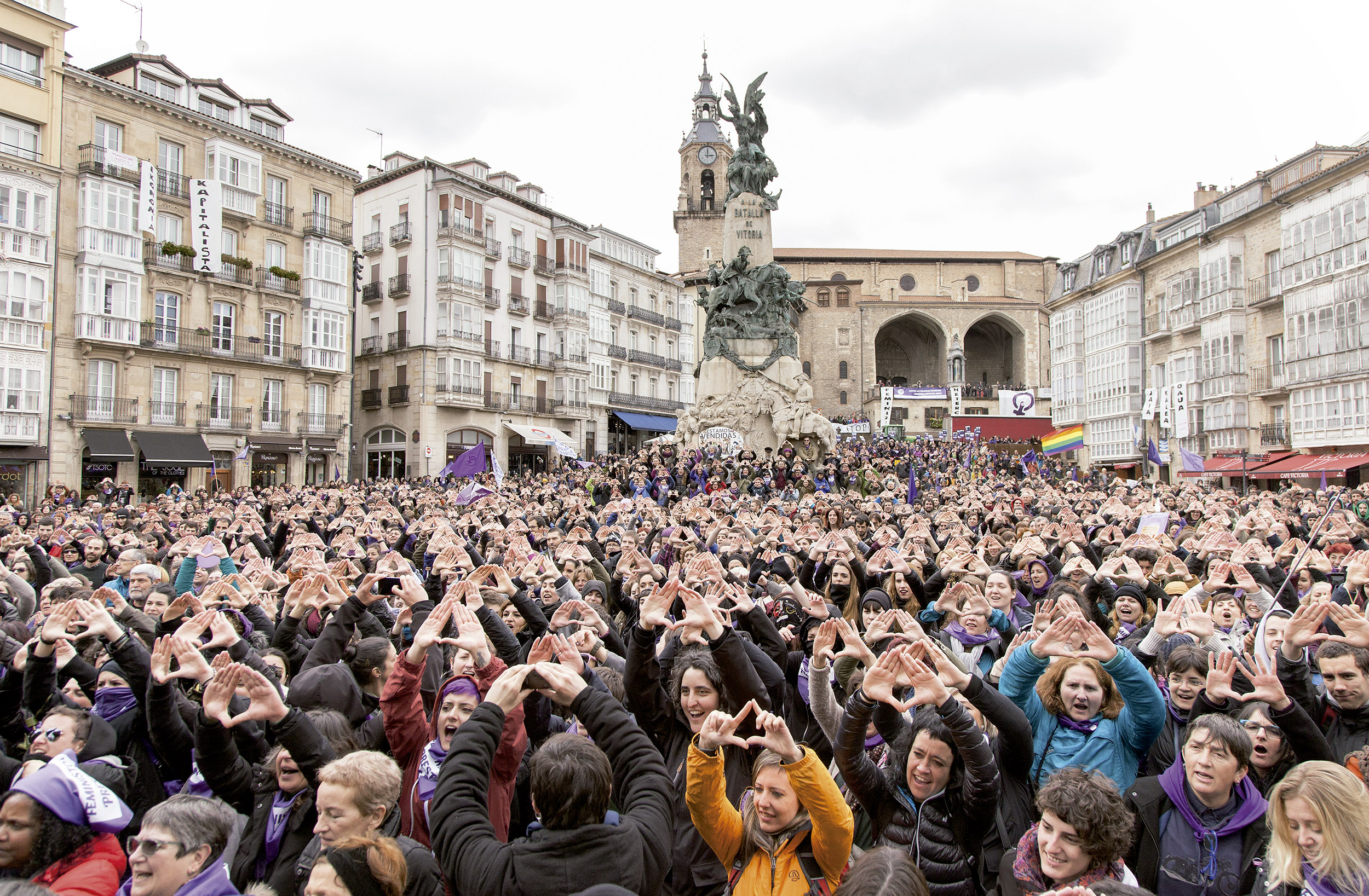 Indarkeria matxistaren aurkako manifestazio bat, Gasteizen, artxiboko irudi batean. DANI BLANCO / FOKU