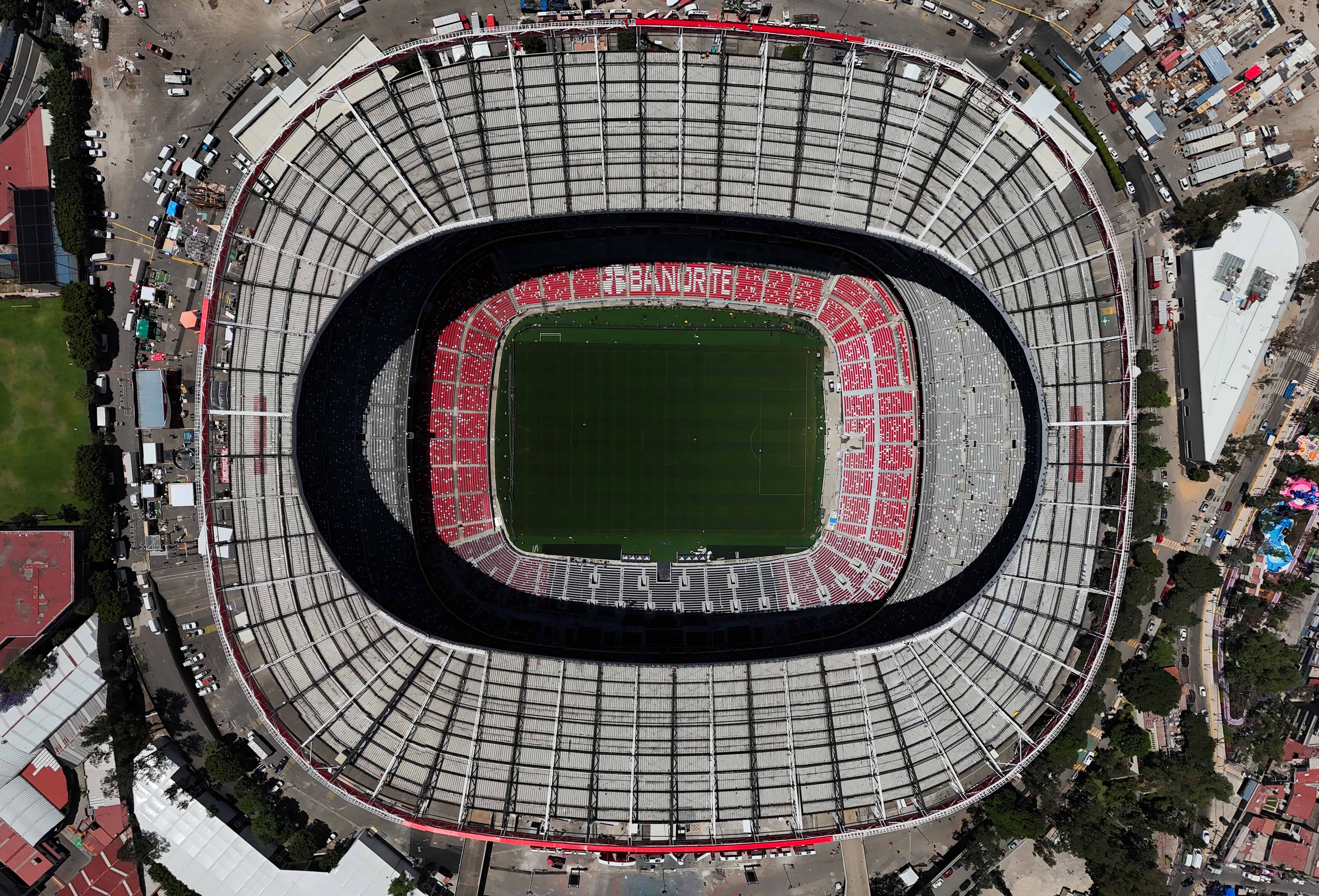Mexiko Hiriko Azteca estadioa. Han hasiko da gaur Munduko Kopa. TOMAS PEREZ / EFE