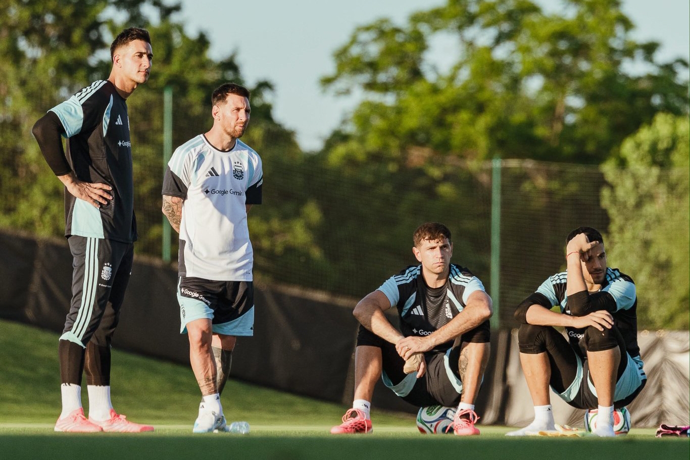 Argentinako jokalariak entrenamendu batean. AFA