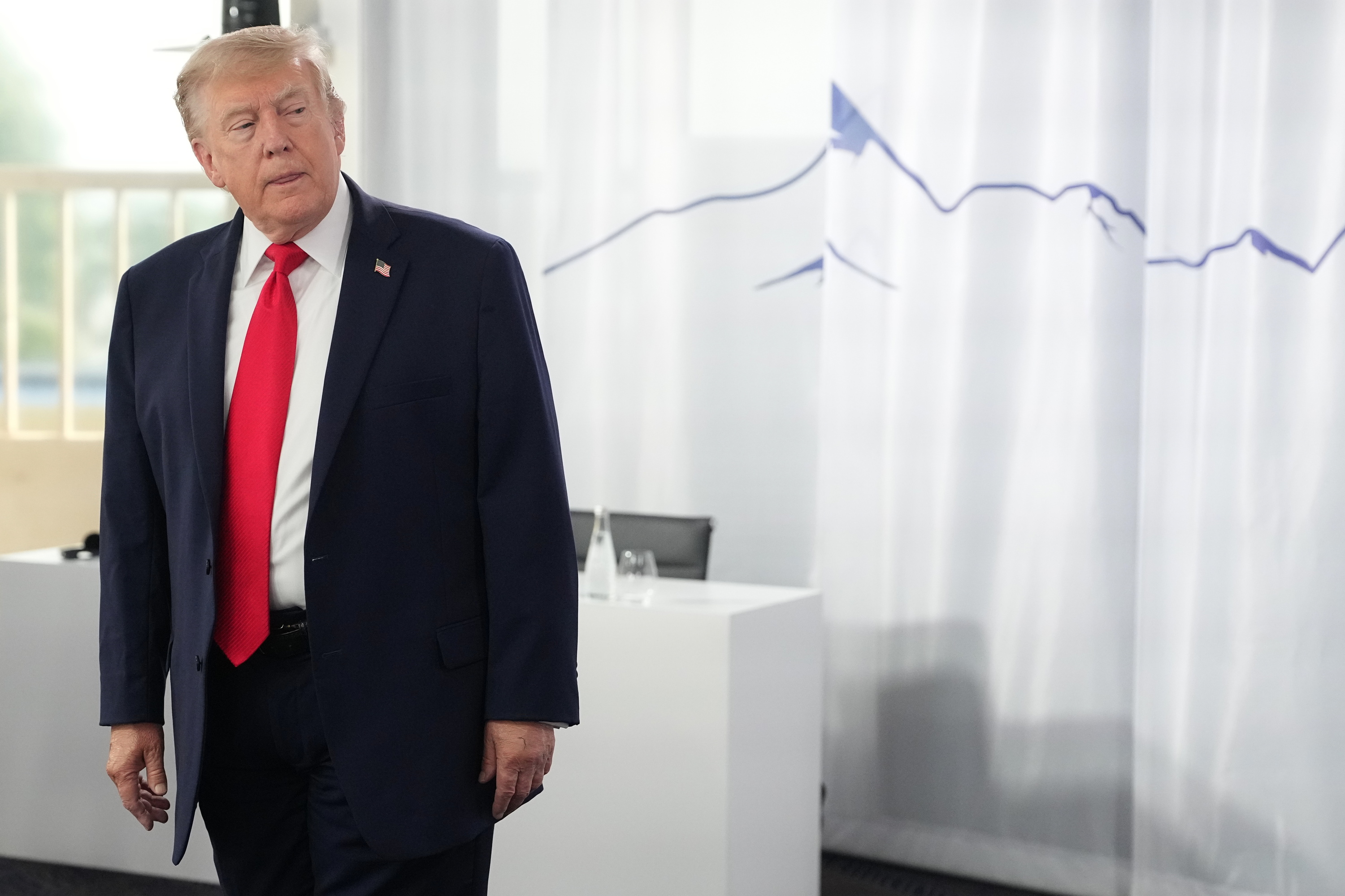 Donald Trump gaur G7 taldekoen goi bileran, Evian-les-Bainsen. THIBAULT CAMUS / EFE