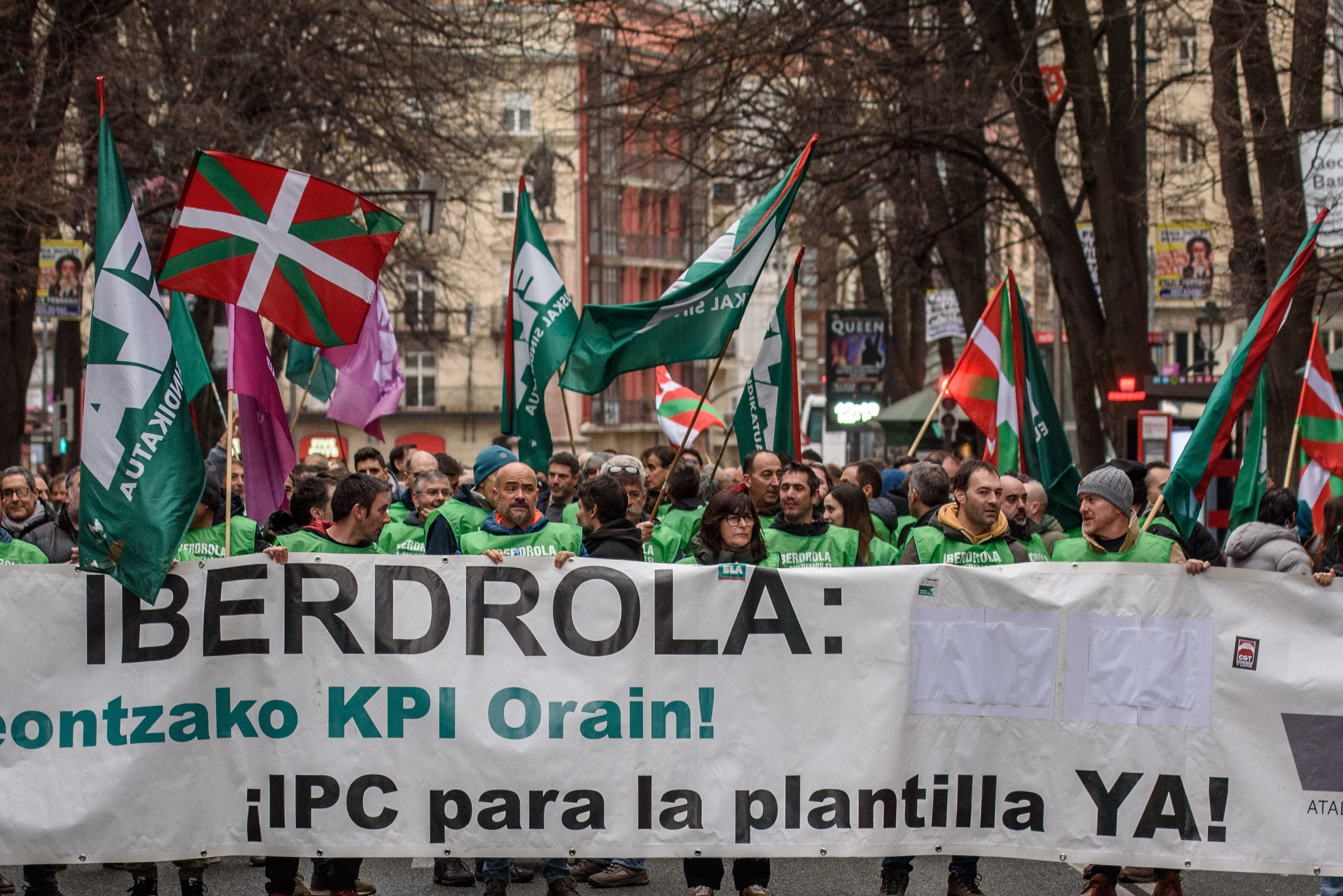 Iberdrolako langileen protesta, Bilbon, urtarrilean. JAVIER ZORRILLA / EFE
