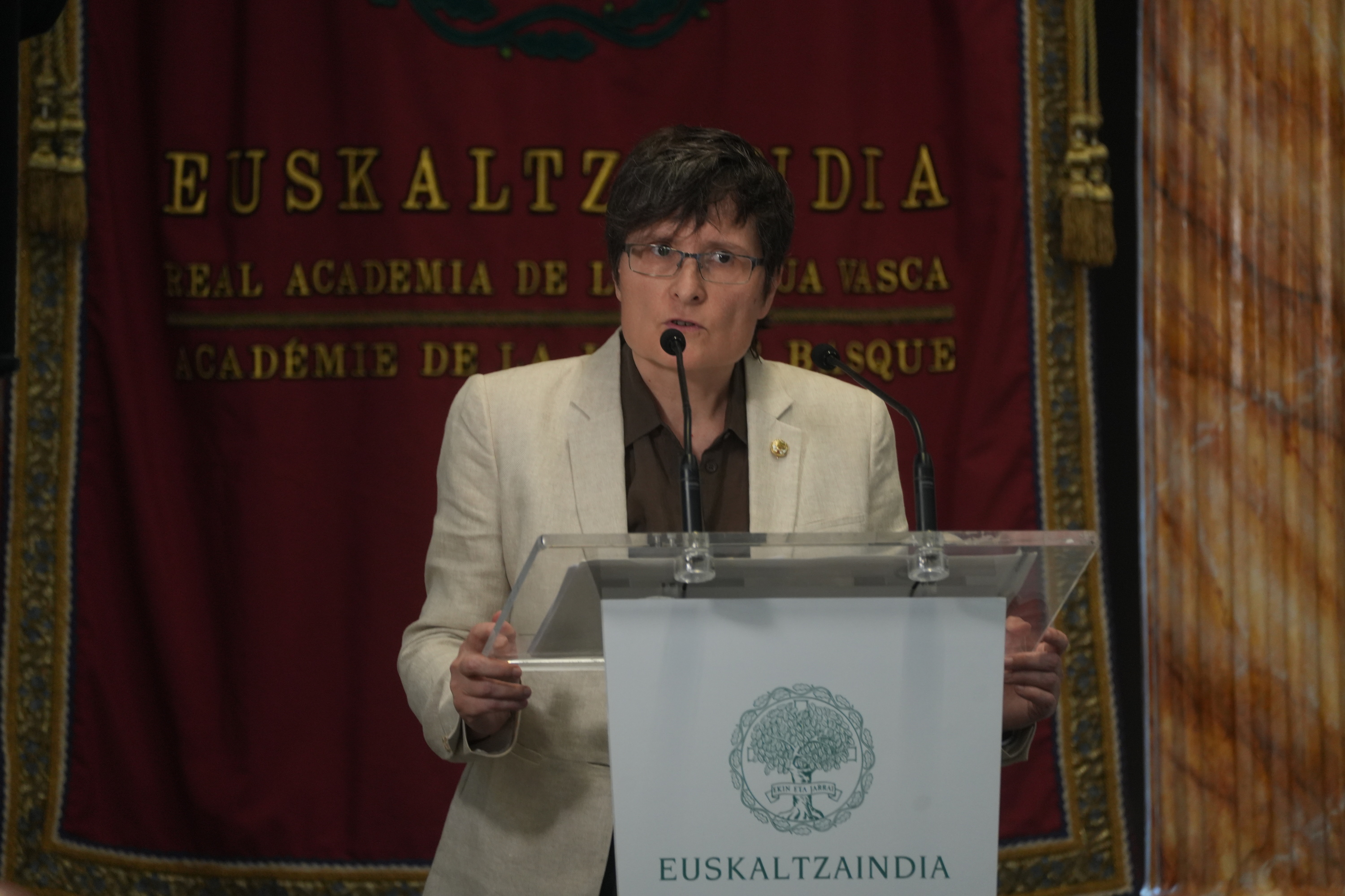 Irene Arrarats, gaur, sarrera hitzaldian. JON URBE / FOKU