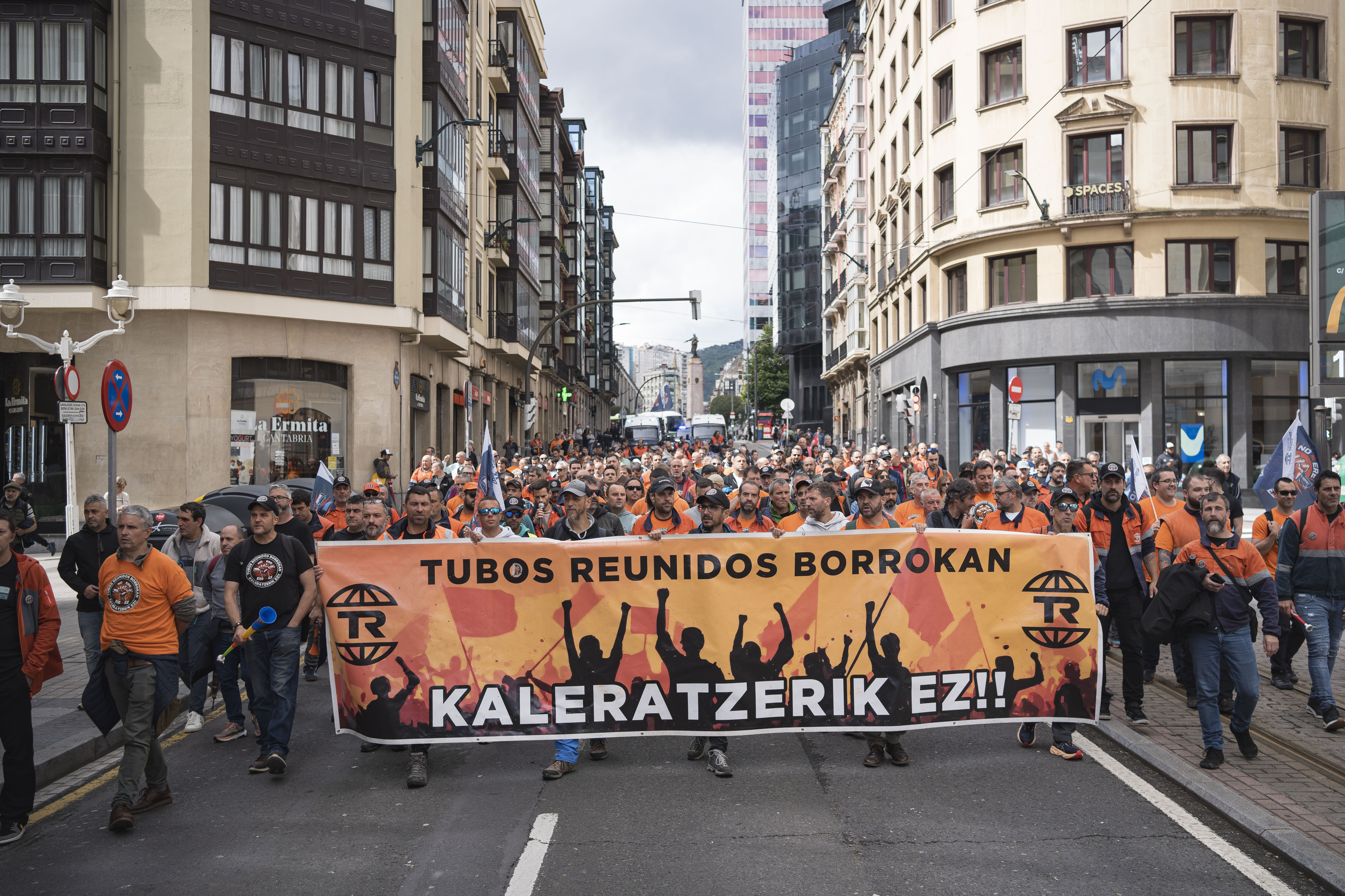 Tubos Reunidoseko langileen mobilizazio bat, Bilbon. ARITZ LOIOLA / FOKU