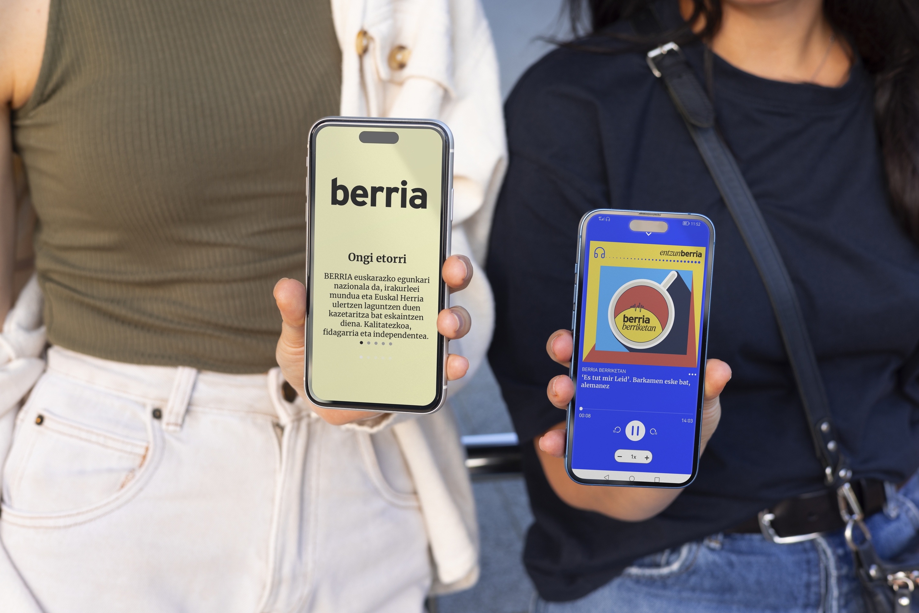 BERRIAren aplikazioa, eskuko telefonoetan. BERRIA