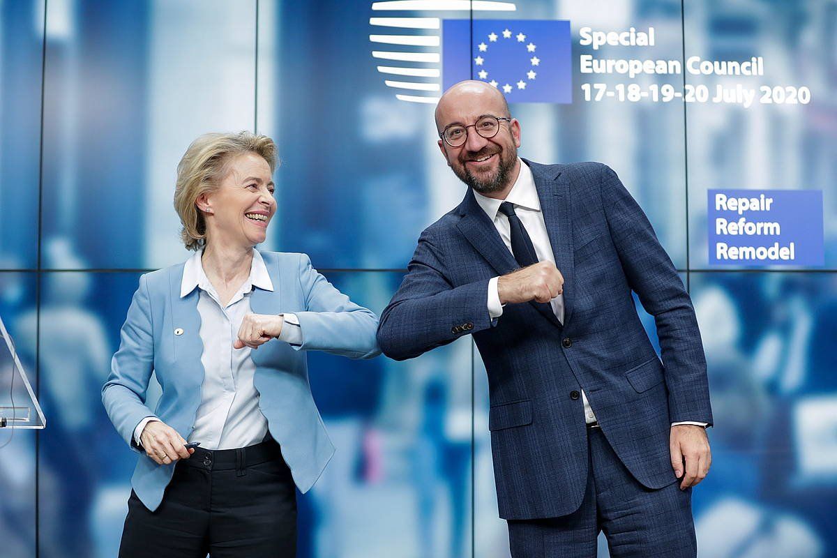 Ursula Von der Leyen eta Charles Michel, goi bileran. STEPHANIE LECOCQ / POOL