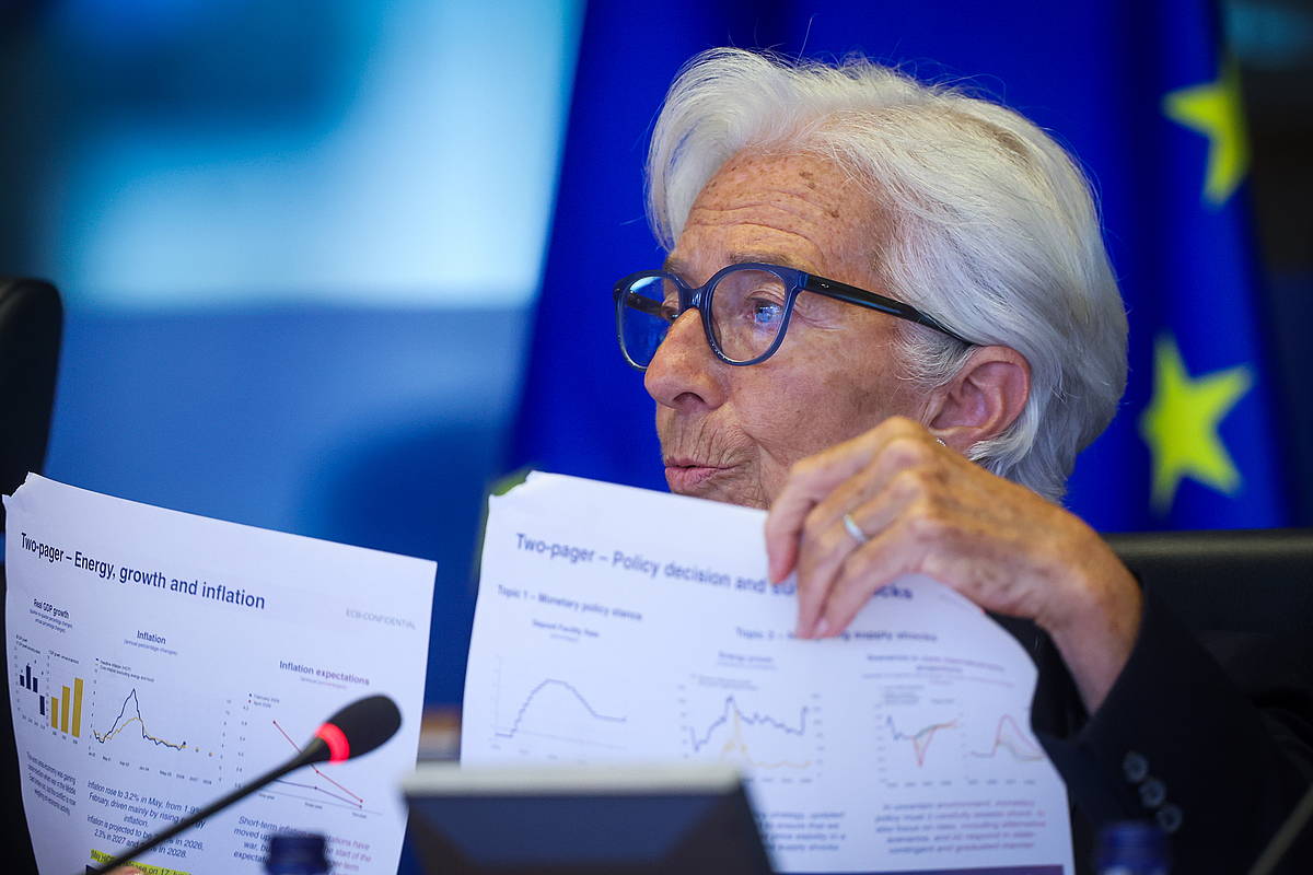 Christine Lagarde EBZko presidentea, artxiboko irudi batean. OLIVIER HOSLET / EFE