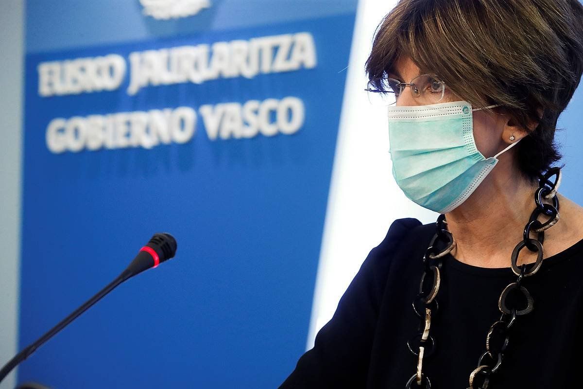 Nekane Murga Jaurlaritzako Osasun sailburua aurreko asteko agerraldi batean. JAVIER ETXEZARRETA/EFE