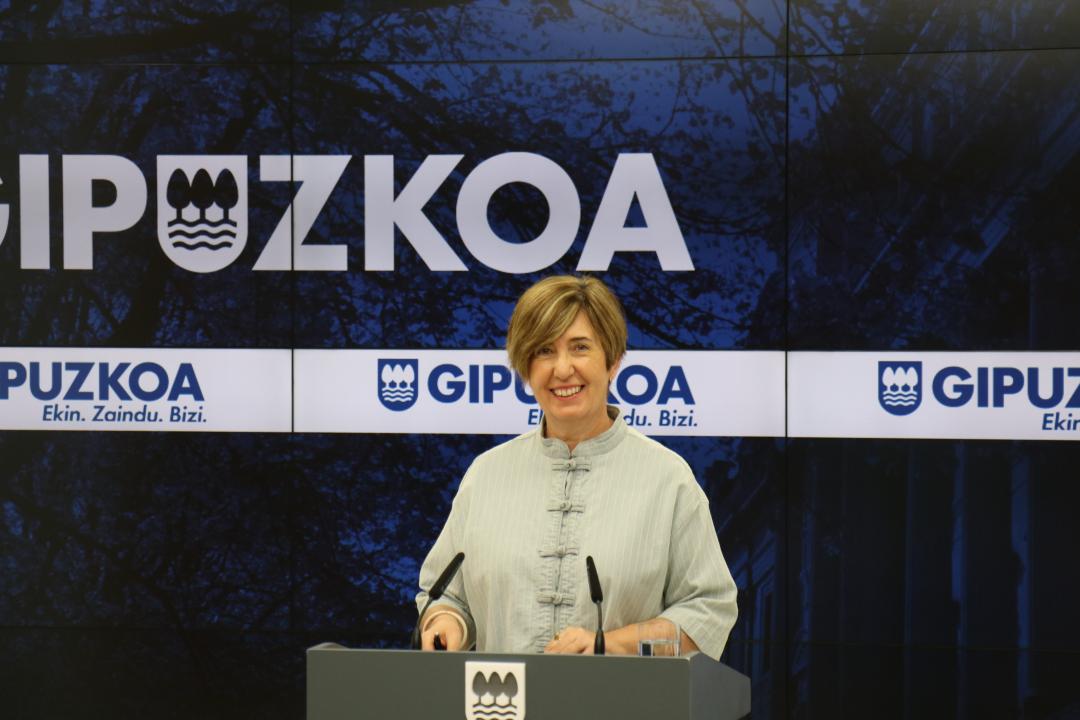 Irune Berasaluze Gipuzkoako foru bozeramailea, gaur goizean, diputazioan. GIPUZKOAKO FORU ALDUNDIA