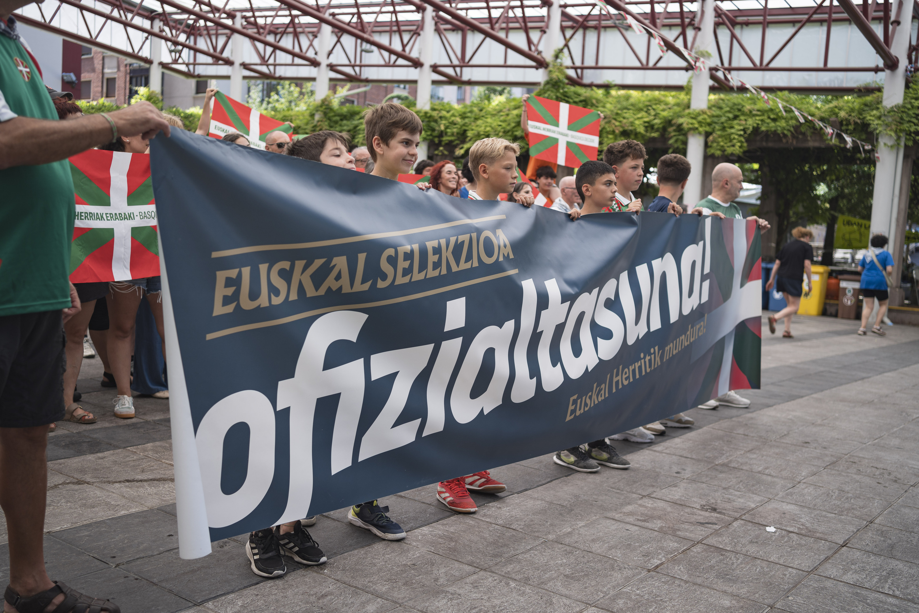 Euskal selekzioaren aldeko elkarretaratze bat, Bilbon. ARITZ LOIOLA / FOKU