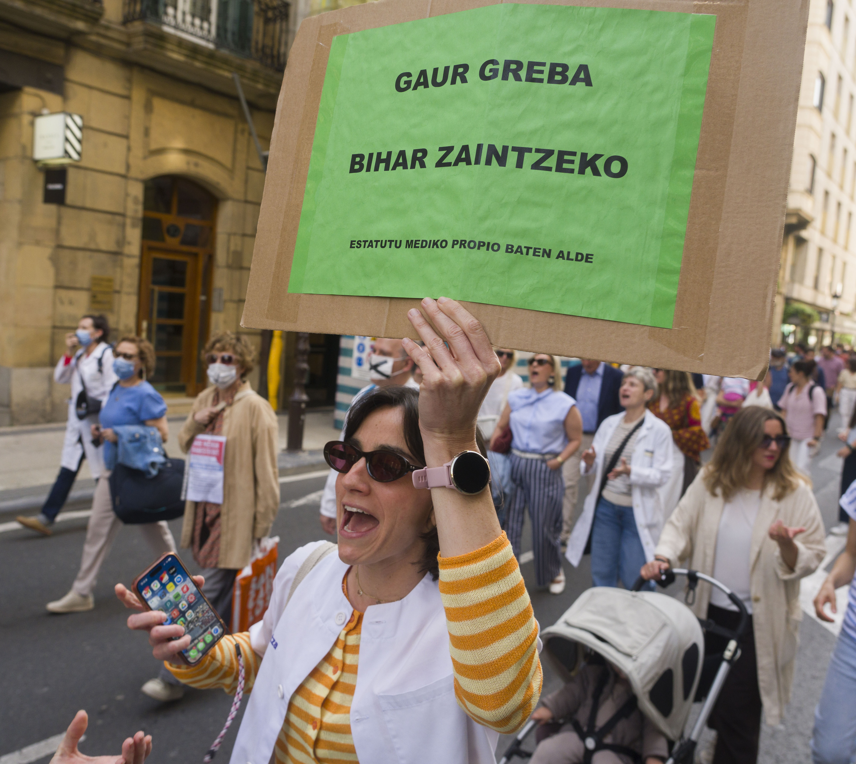 Osakidetzako langileen protesta bat, aurten. JON URBE / FOKU